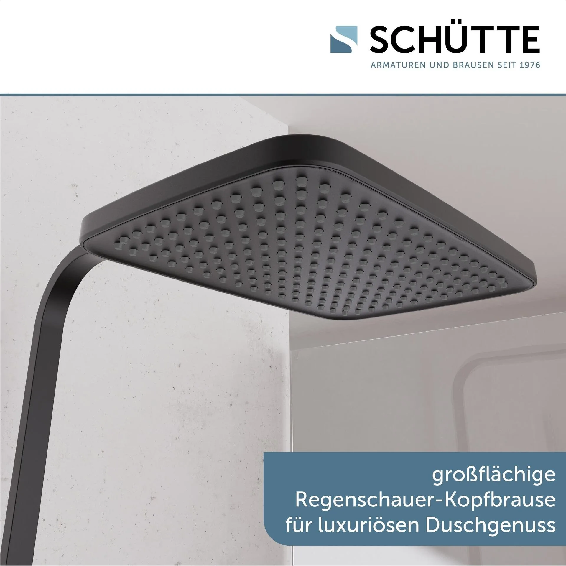 SCHÜTTE GRAN CANARIA Überkopf-Brauseset, Schwarz matt, mit Thermostatarmatur