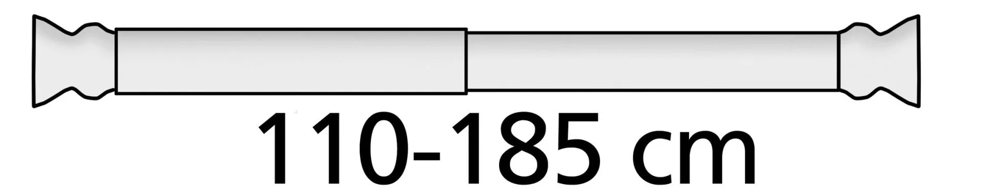 WENKO Teleskop Duschstange extra stark Weiß, 110 - 185 cm