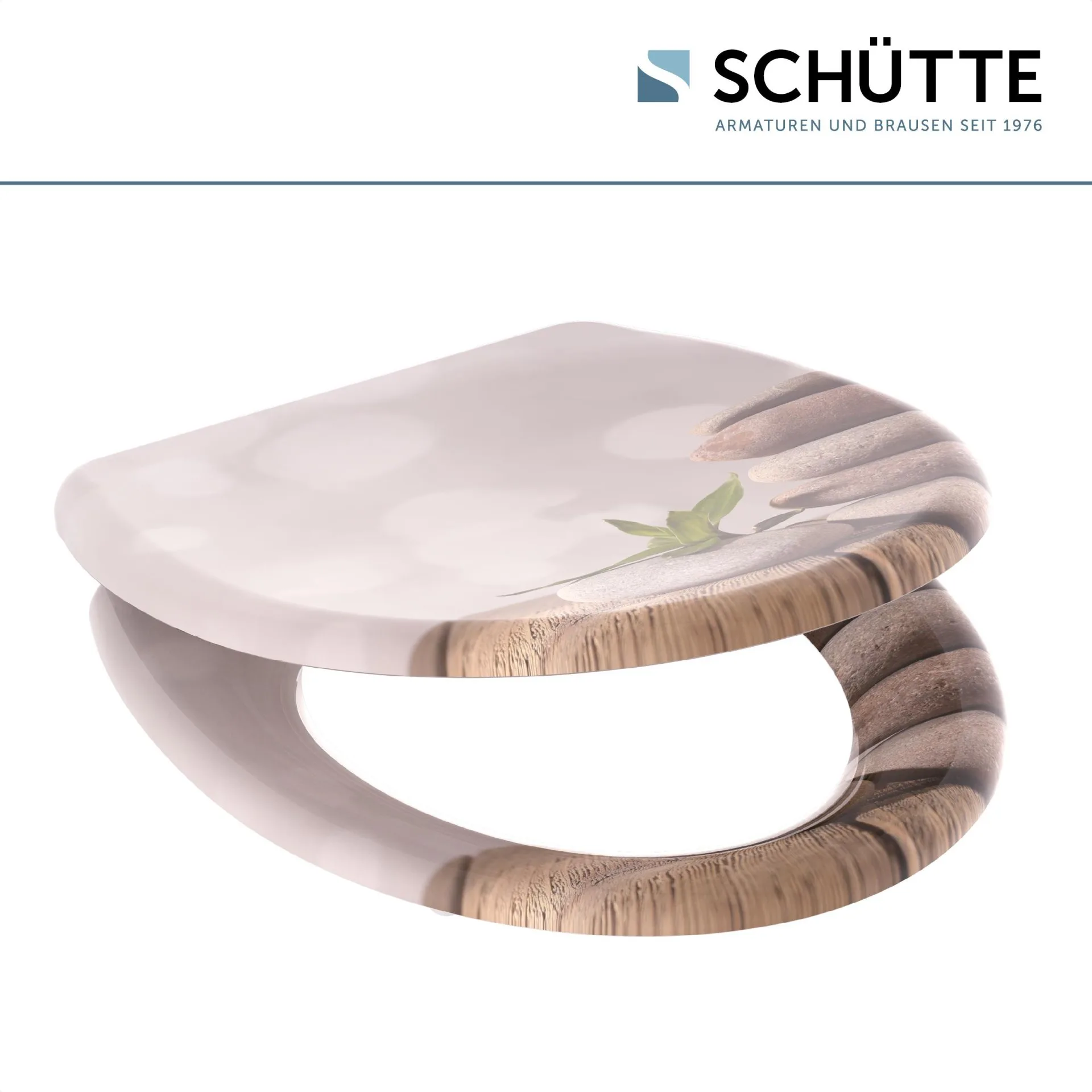 SCHÜTTE STONE PYRAMID WC-Sitz, Kunststoff, mit Absenkautomatik und Schnellverschluss