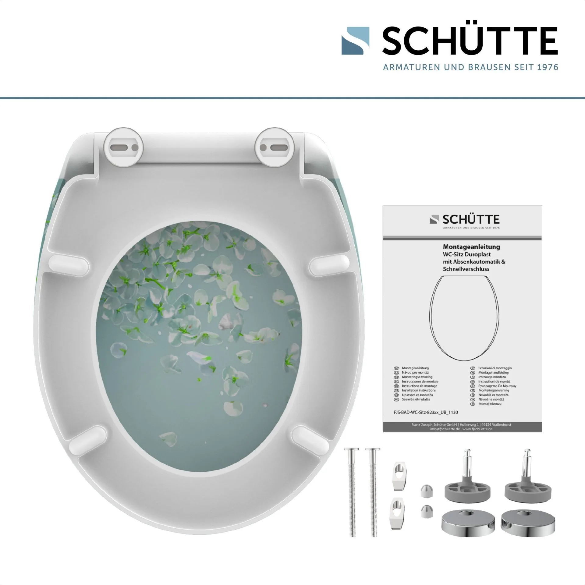 SCHÜTTE FLOWER IN THE WIND WC-Sitz, Kunststoff, mit Absenkautomatik und Schnellverschluss