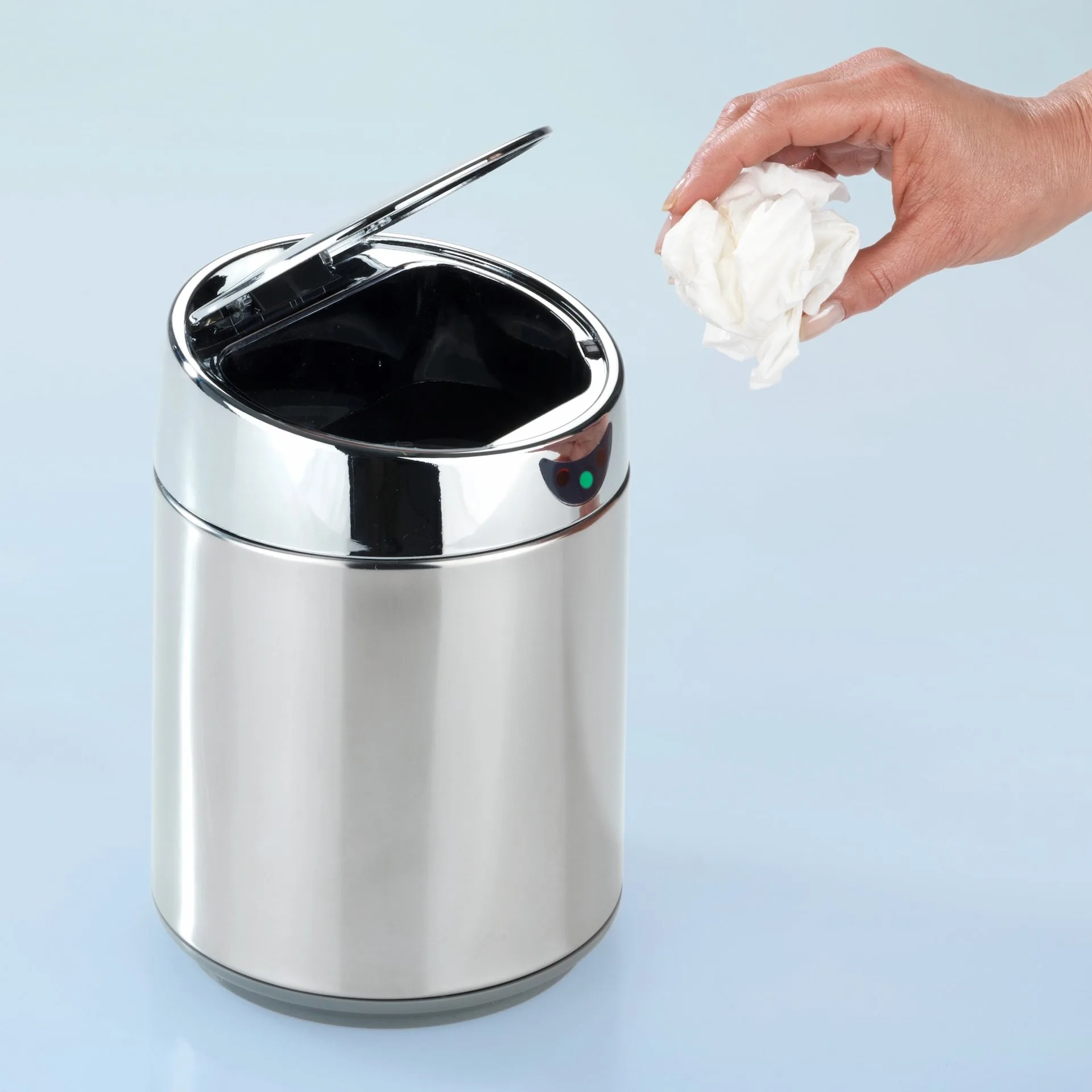 WENKO Tisch- und Kosmetikeimer mit Sensor Chrom, 2 l