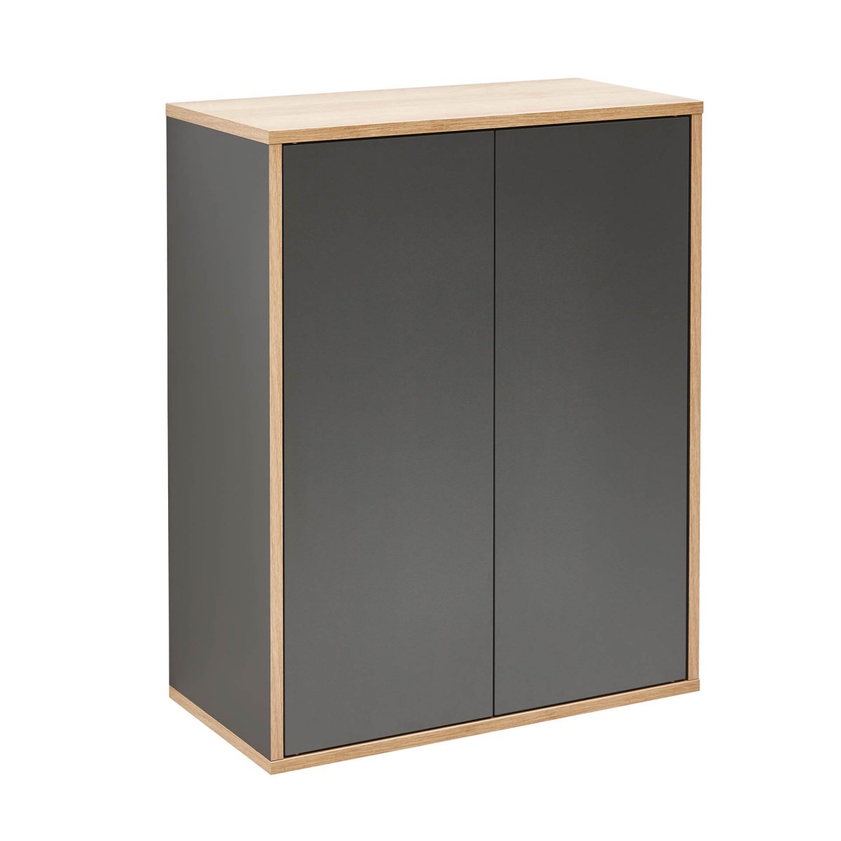 Fackelmann FINN Doppel Midischrank 60 cm, Braun hell/Anthrazit