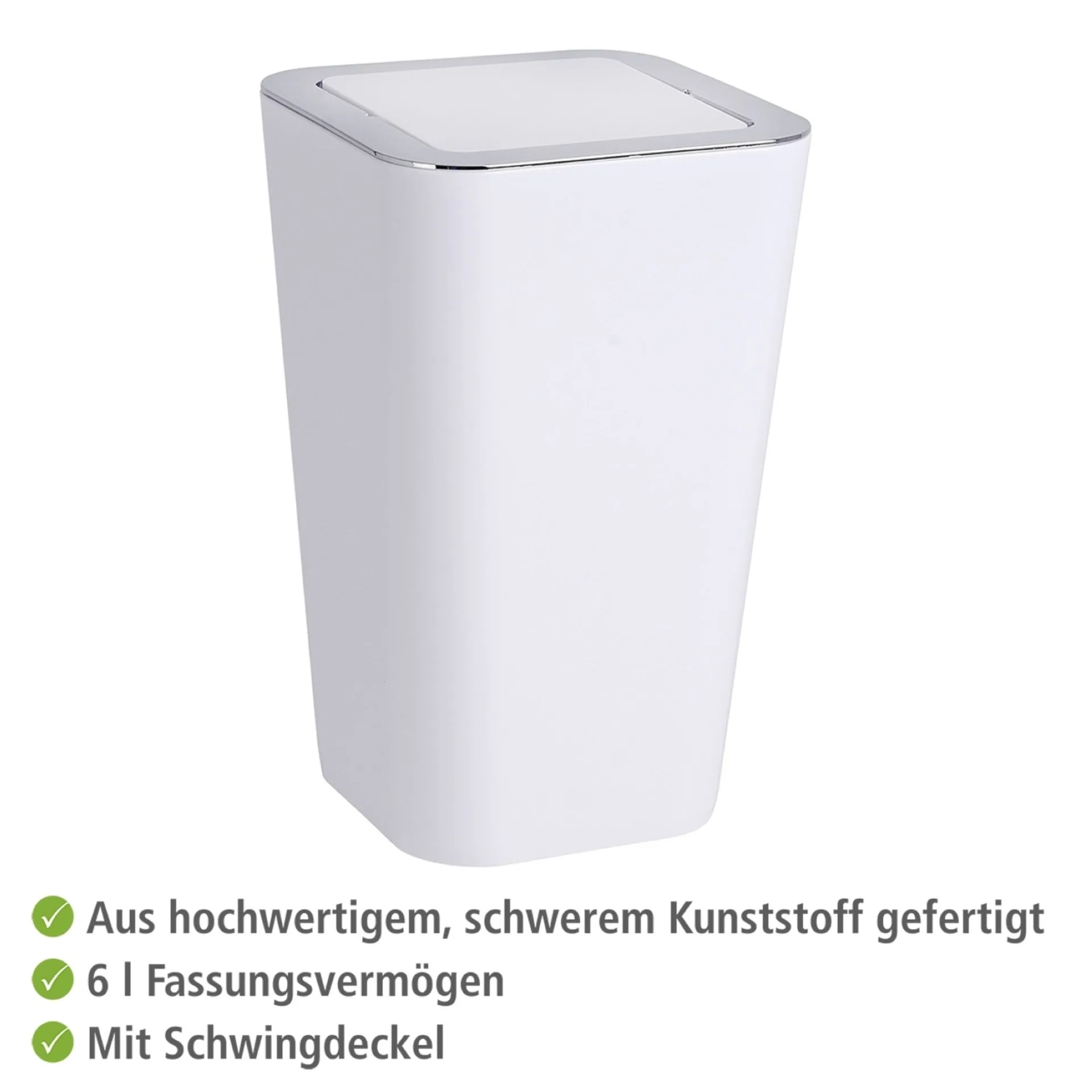 WENKO CANDY Kosmetikeimer 6 Liter, Weiß