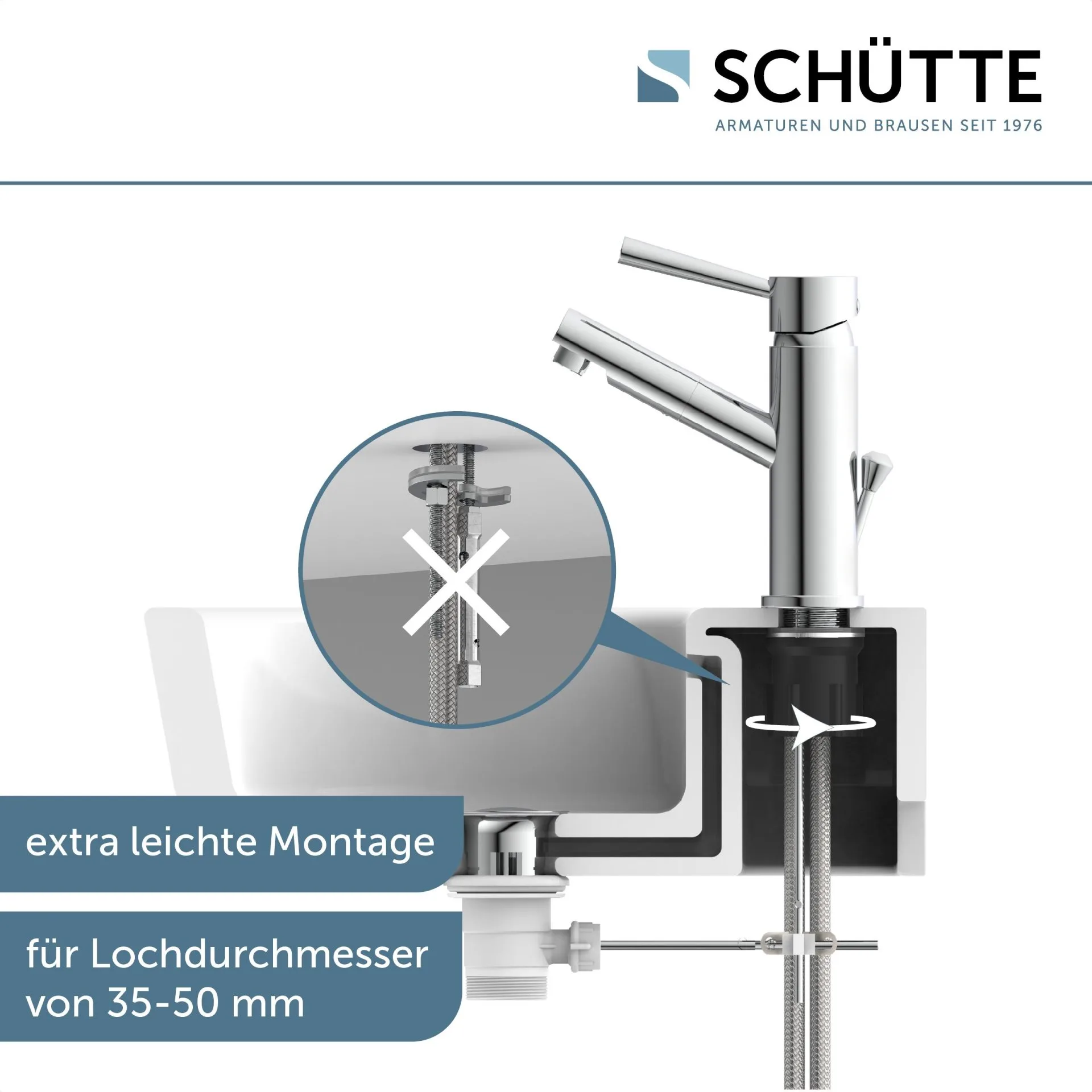 SCHÜTTE CORNWALL Waschtischarmatur, Chrom