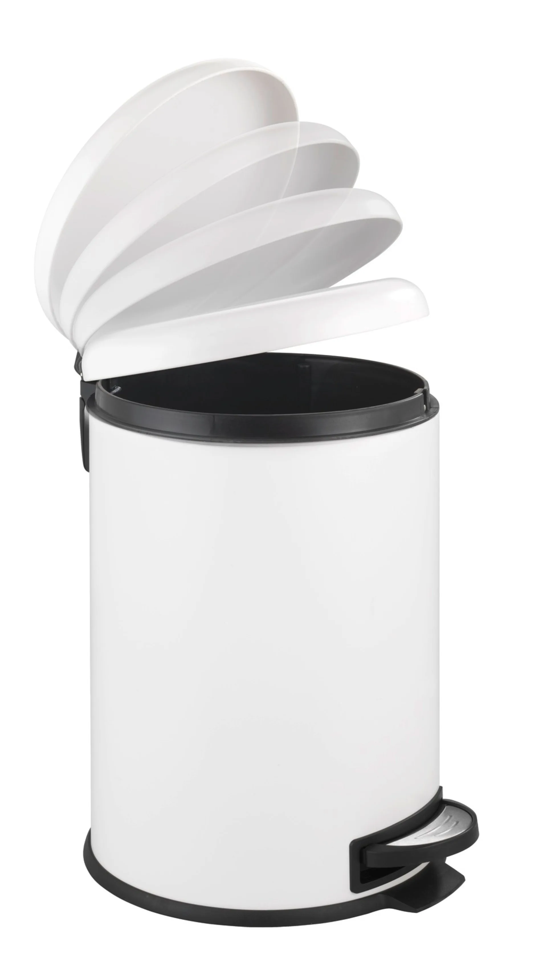WENKO Leman Mülleimer 20 Liter, Weiß, Easy Close