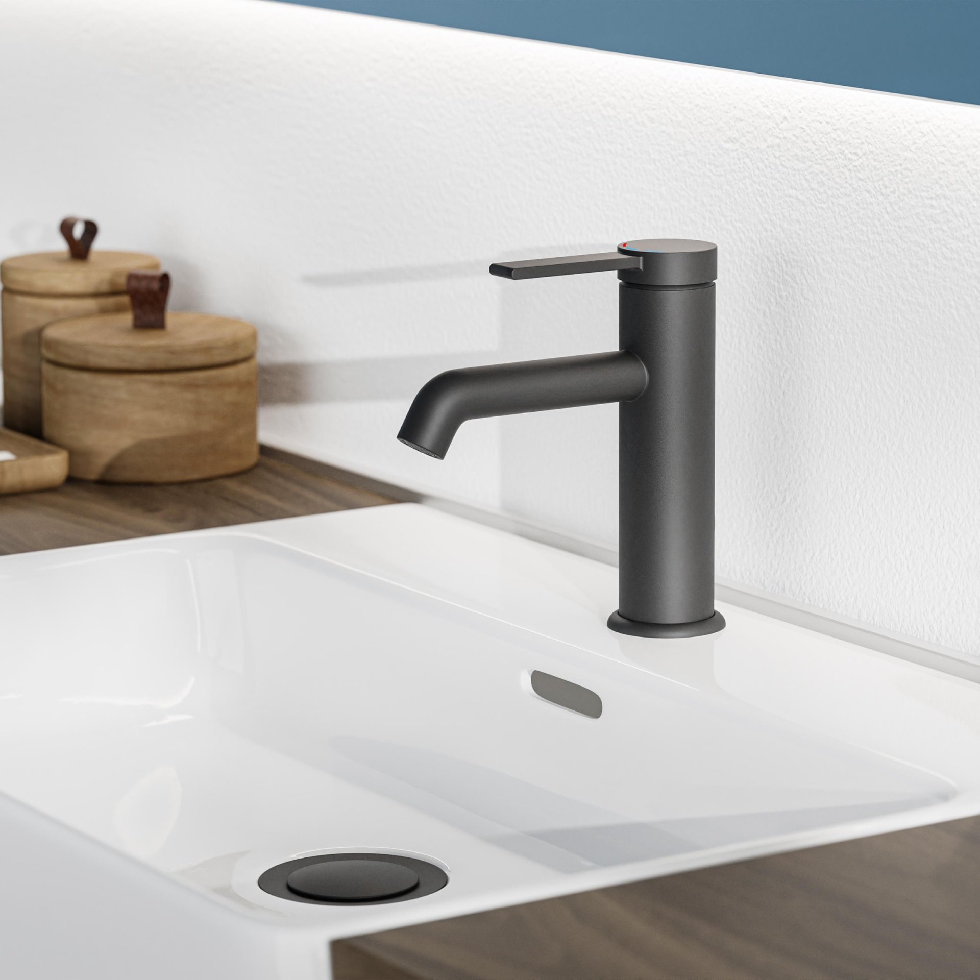 SCHÜTTE LOS ANGELES Waschtischarmatur, Schwarz matt