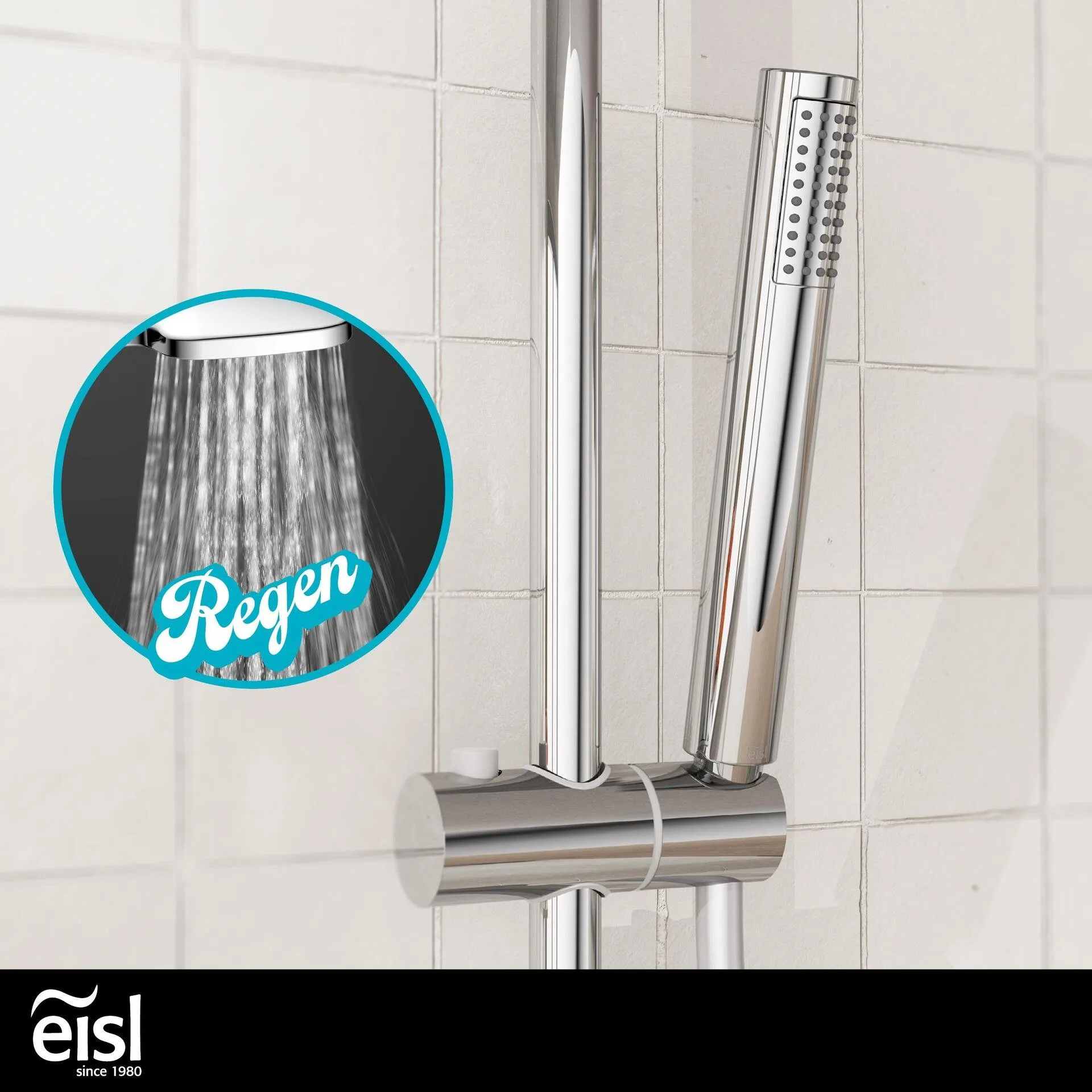 EISL SHOWERSTAR Überkopfbrause-Set, Chrom, mit Thermostatarmatur
