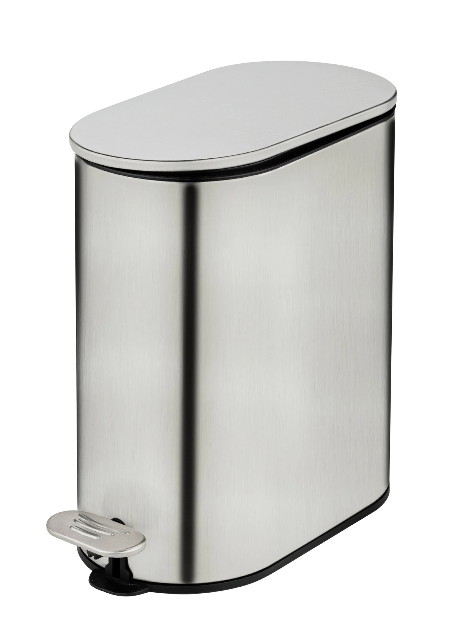 WENKO COLLUNGO Kosmetikeimer 5 Liter, Silber, mit Absenkautomatik