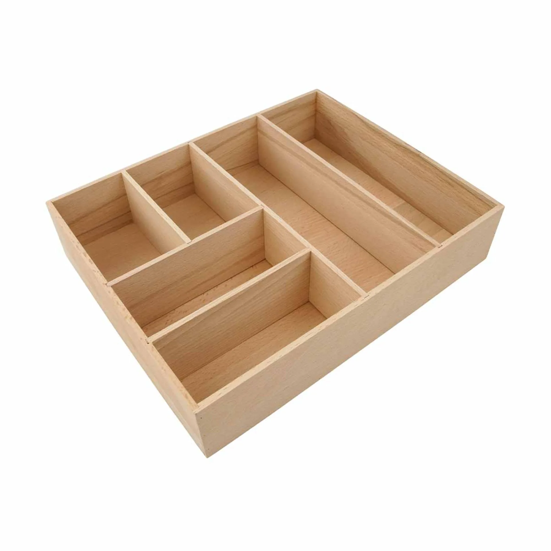 FACKELMANN Schubladen Organizer 26 cm breit, Braun, Buchenholz