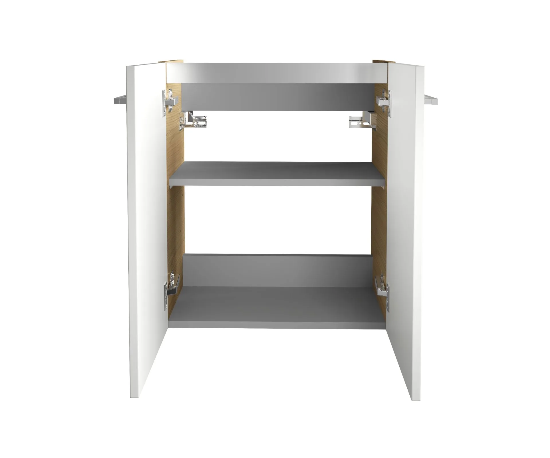 FACKELMANN SBC B.STYLE Gäste WC Waschtisch Set 55 cm breit, Braun/Weiß, Waschbecken Keramik Weiß, Hahnloch rechts