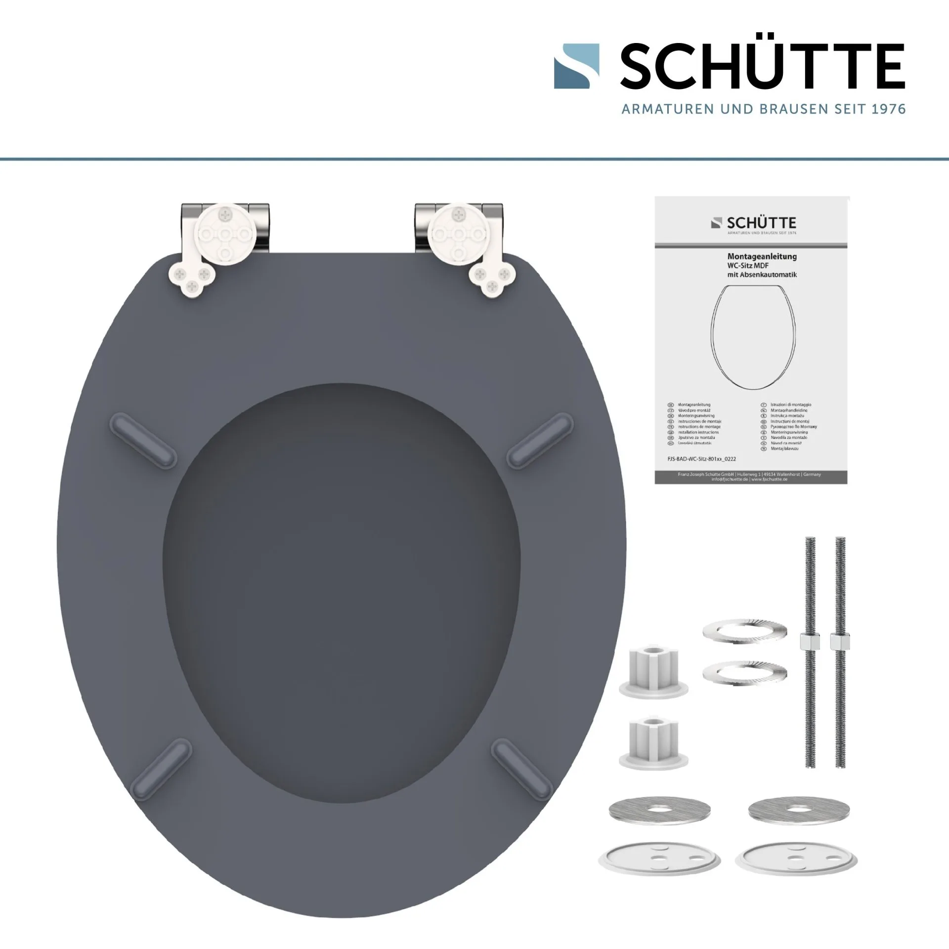 SCHÜTTE SPIRIT ANTHRAZIT WC-Sitz, mit Absenkautomatik