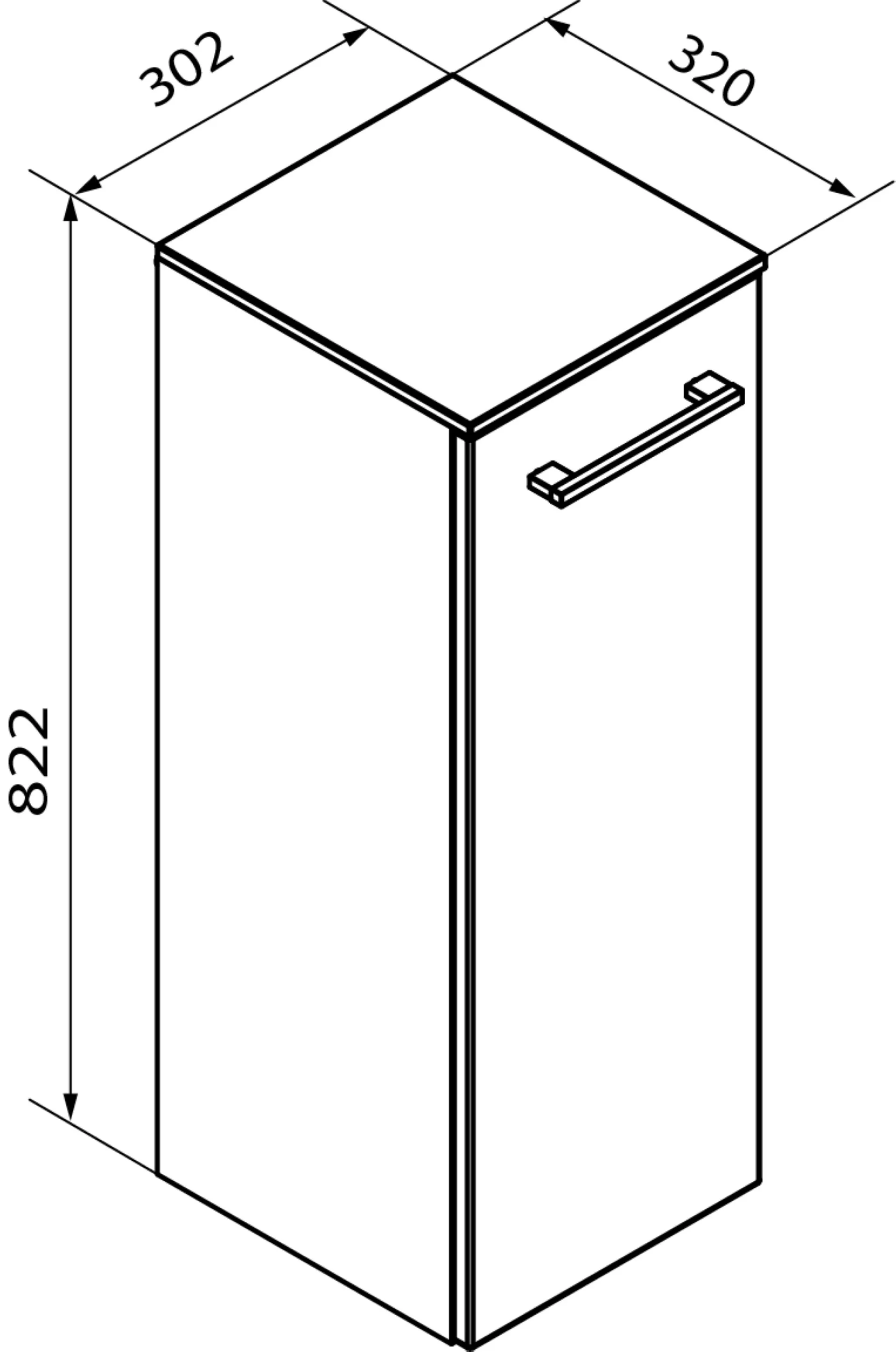 Fackelmann OXFORD Midischrank 30 cm breit, Braun hell