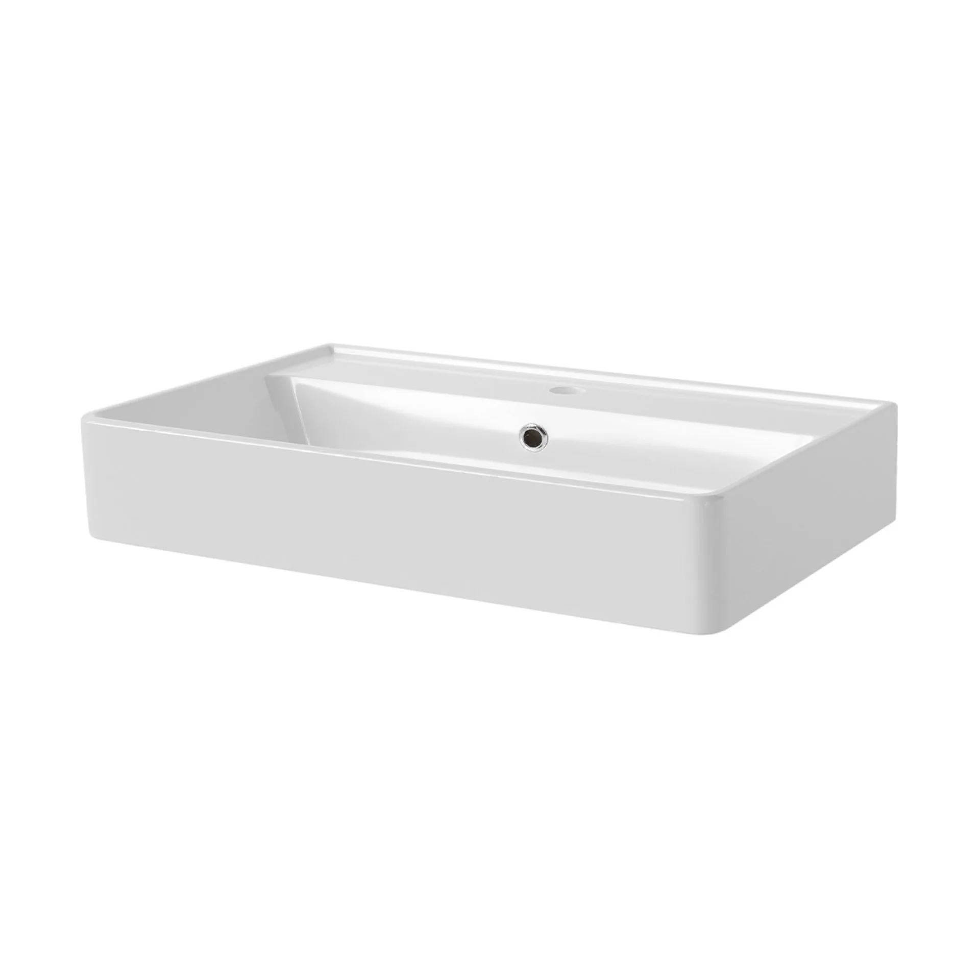 FACKELMANN VAIDA Aufsatzwaschbecken 61 cm breit, Keramik, Weiß