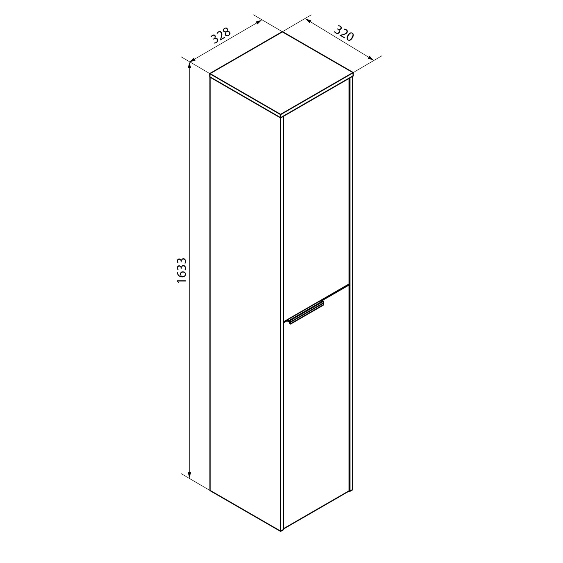 FACKELMANN FLAIR Hochschrank 33 cm breit, Weiß/Anthrazit, Türanschlag rechts