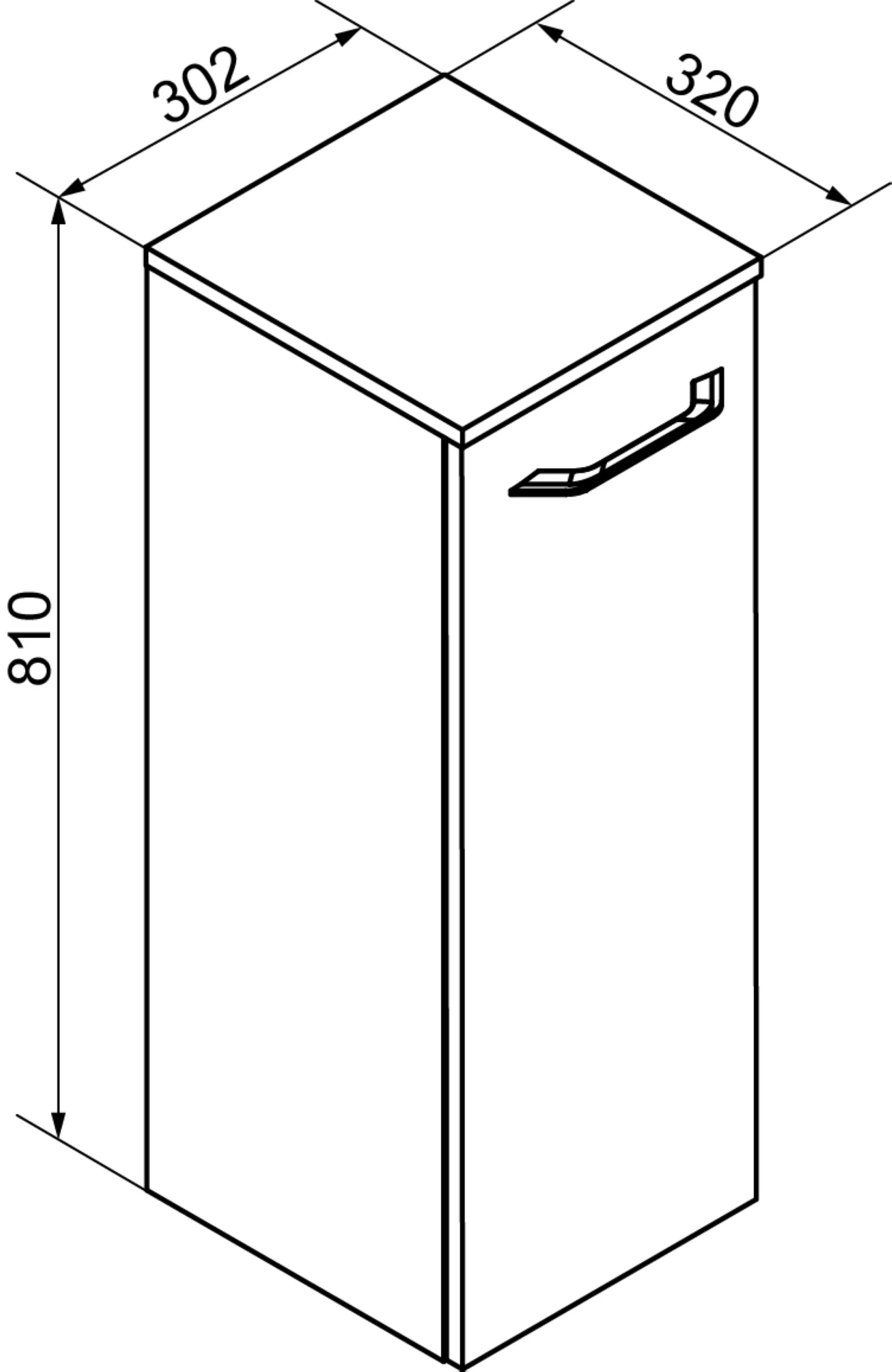 FACKELMANN B.CLEVER Hochschrank + Midischrank 31 cm breit, Braun hell