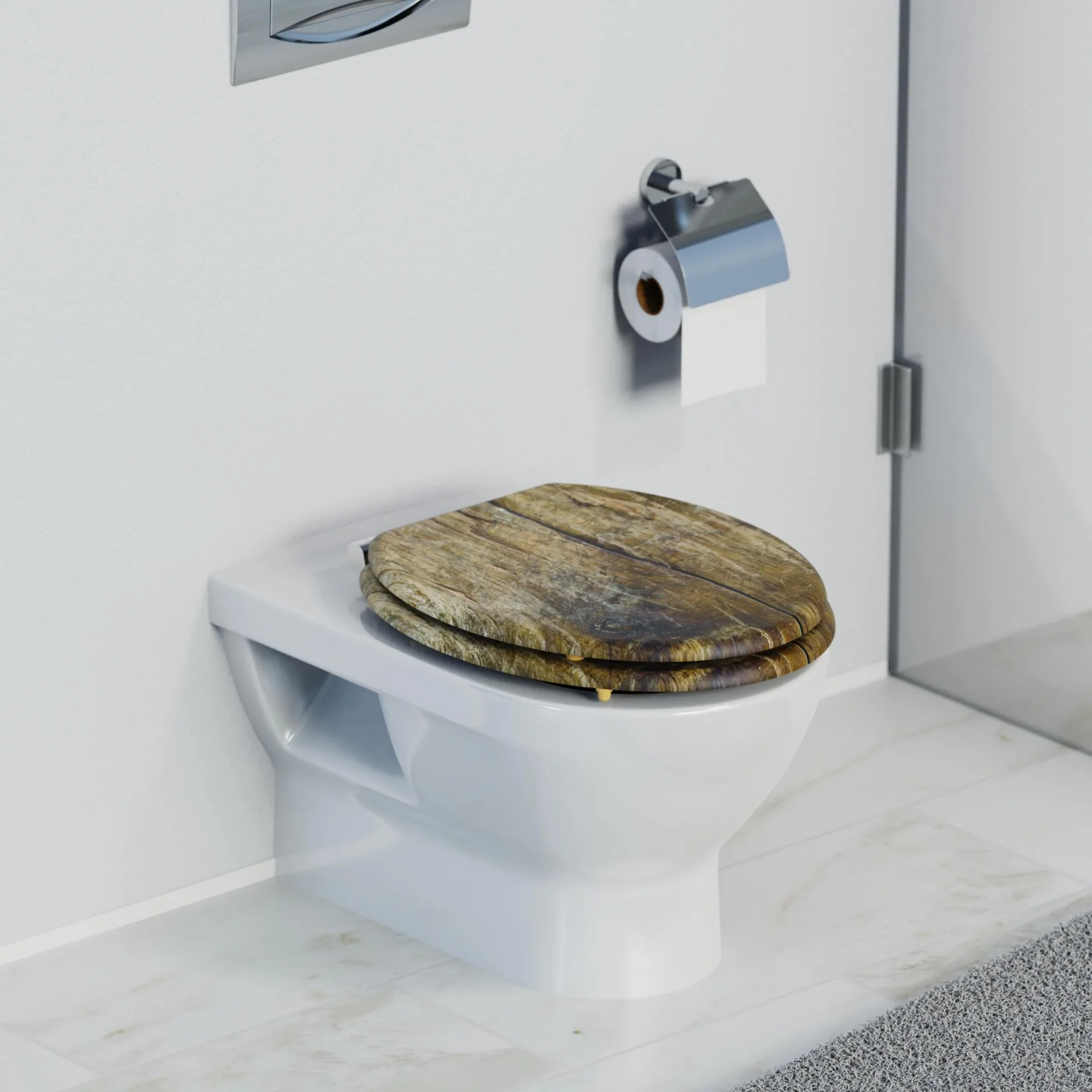 SCHÜTTE SOLID WOOD WC-Sitz, Braun, MDF, mit Absenkautomatik