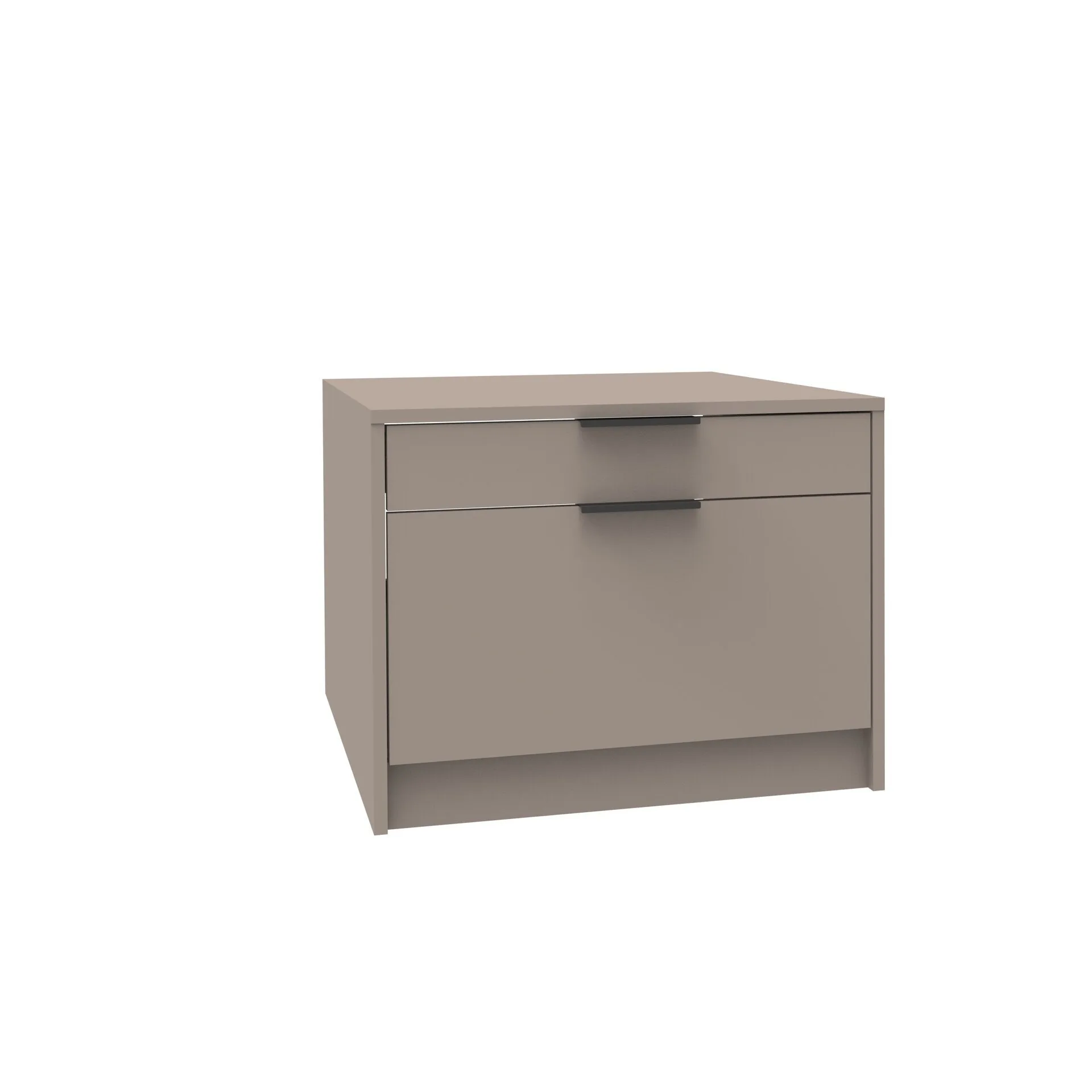 FACKELMANN Unterbauschrank 52 cm breit, Grau, Schublade + Auszug, mit Füßen