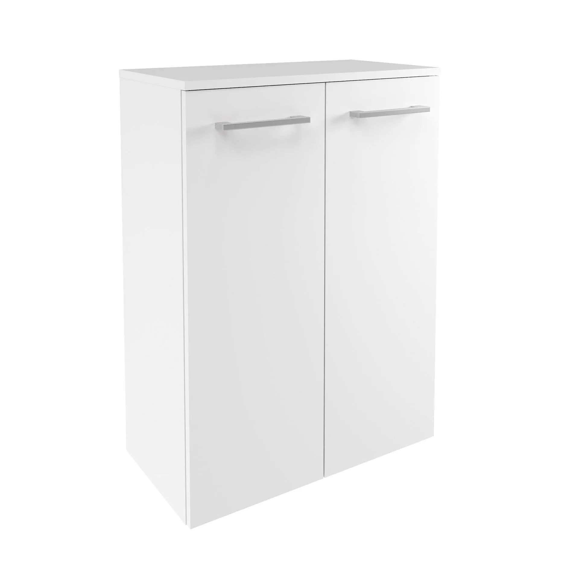 Fackelmann VERONA Doppel Midischrank 60 cm, Weiß Hochglanz