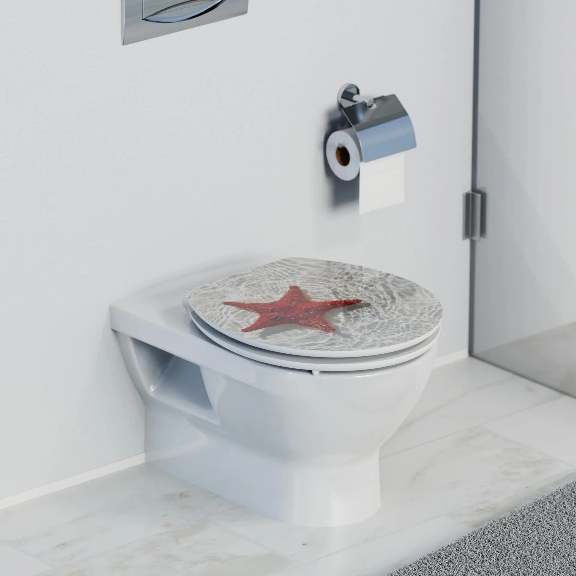 SCHÜTTE RED STARFISH WC-Sitz, MDF HG, mit Absenkautomatik