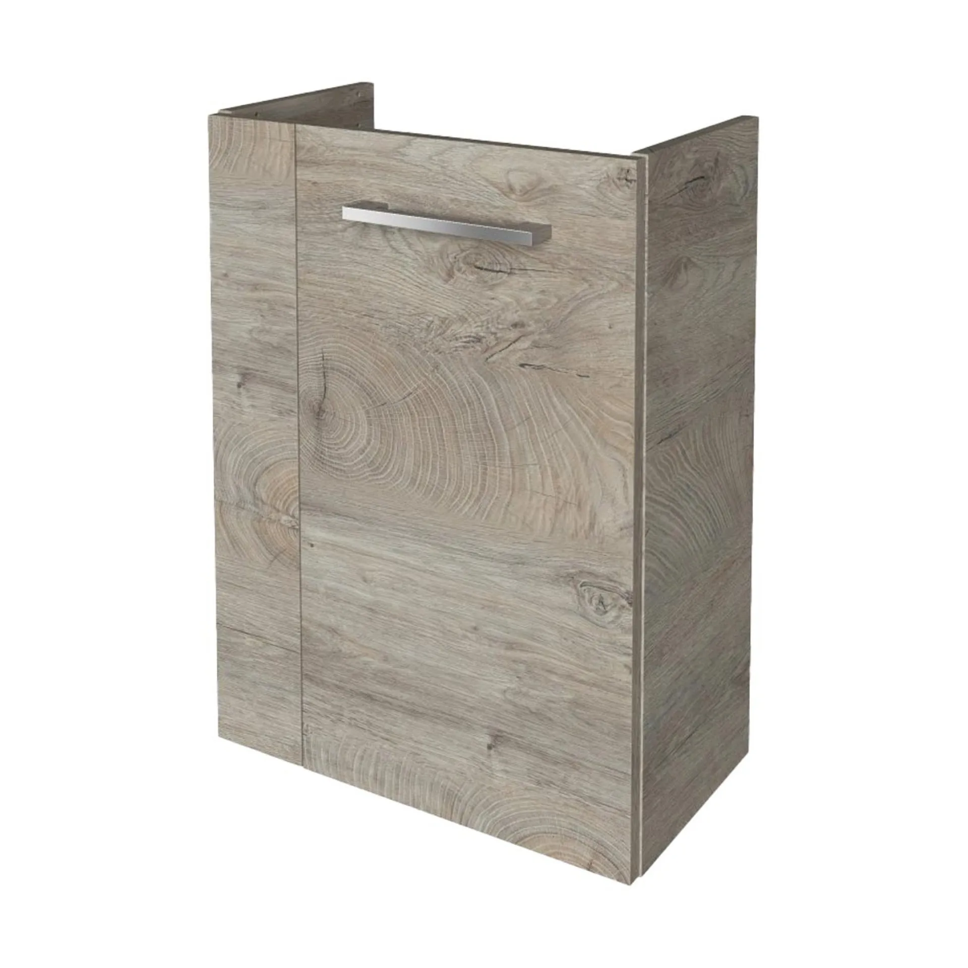 FACKELMANN SBC STANFORD Waschbeckenunterschrank Gäste WC 45 cm breit, Braun hell, Türanschlag rechts