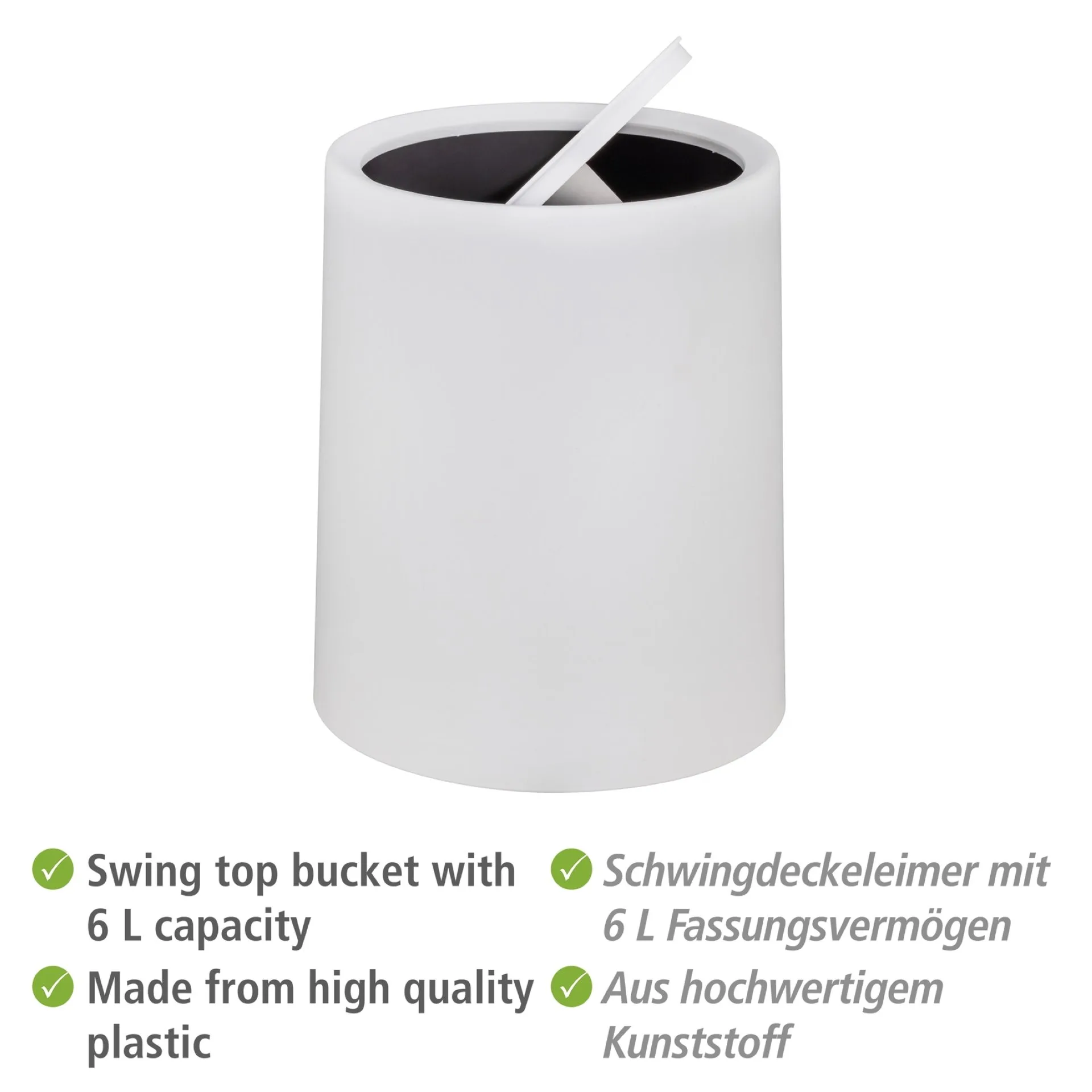 WENKO ATRI Kosmetikeimer 6 Liter, Weiß