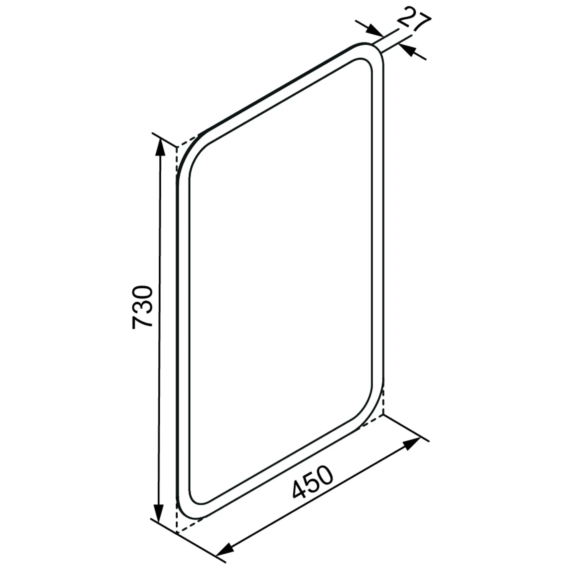 LANZET K3 LED Spiegel 45 cm breit