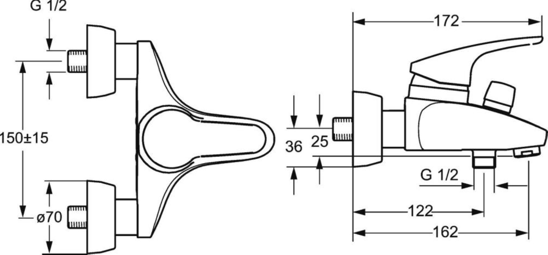 HANSA HANSAMIX Badewannenarmatur, Chrom