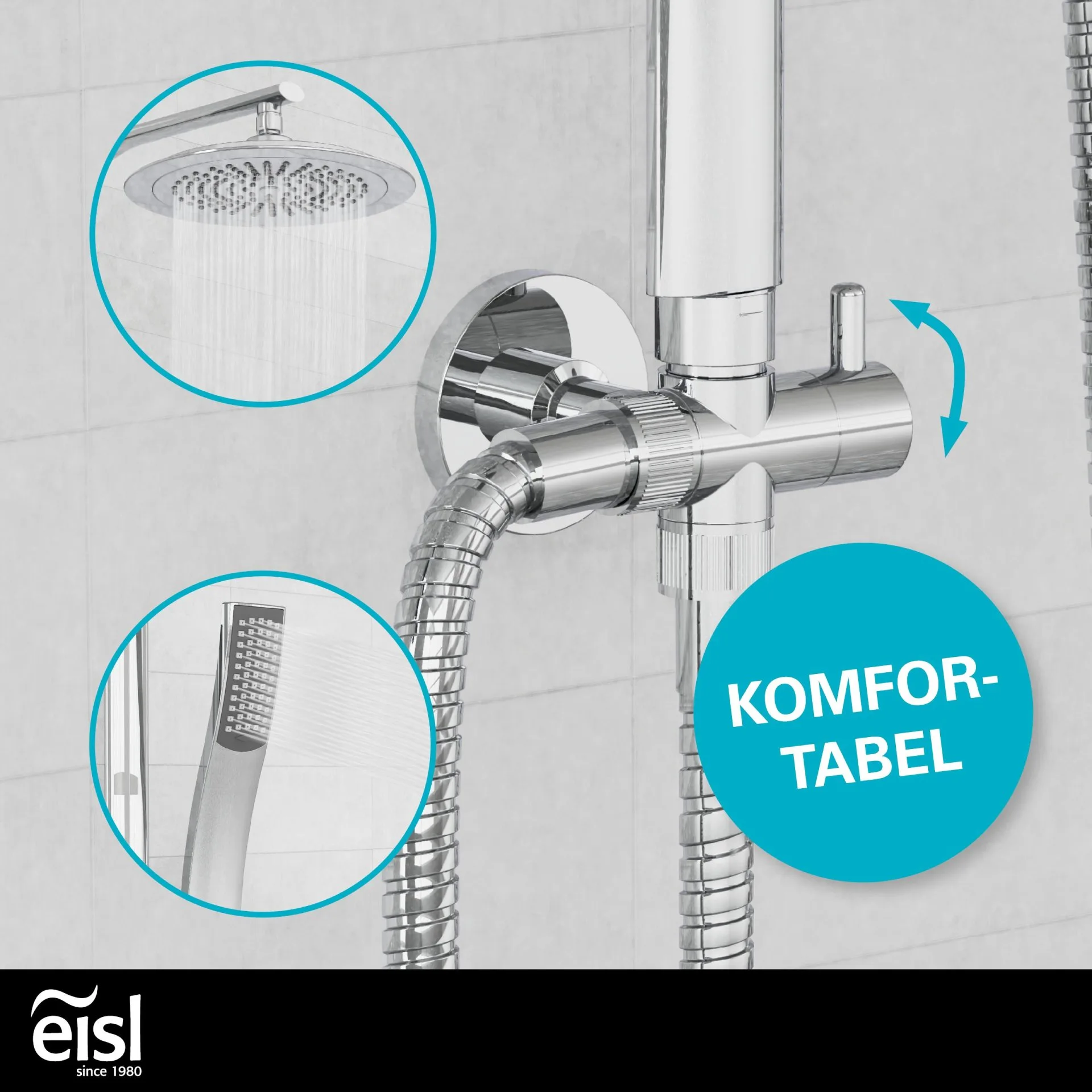 EISL STILOVAL Überkopf-Brauseset, Chrom