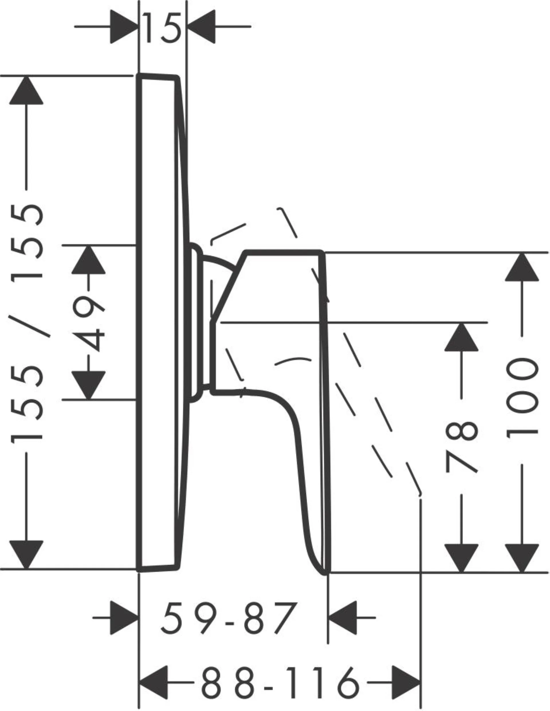 HANSGROHE TALIS E Brausearmatur, Chrom, Unterputz, Highflow