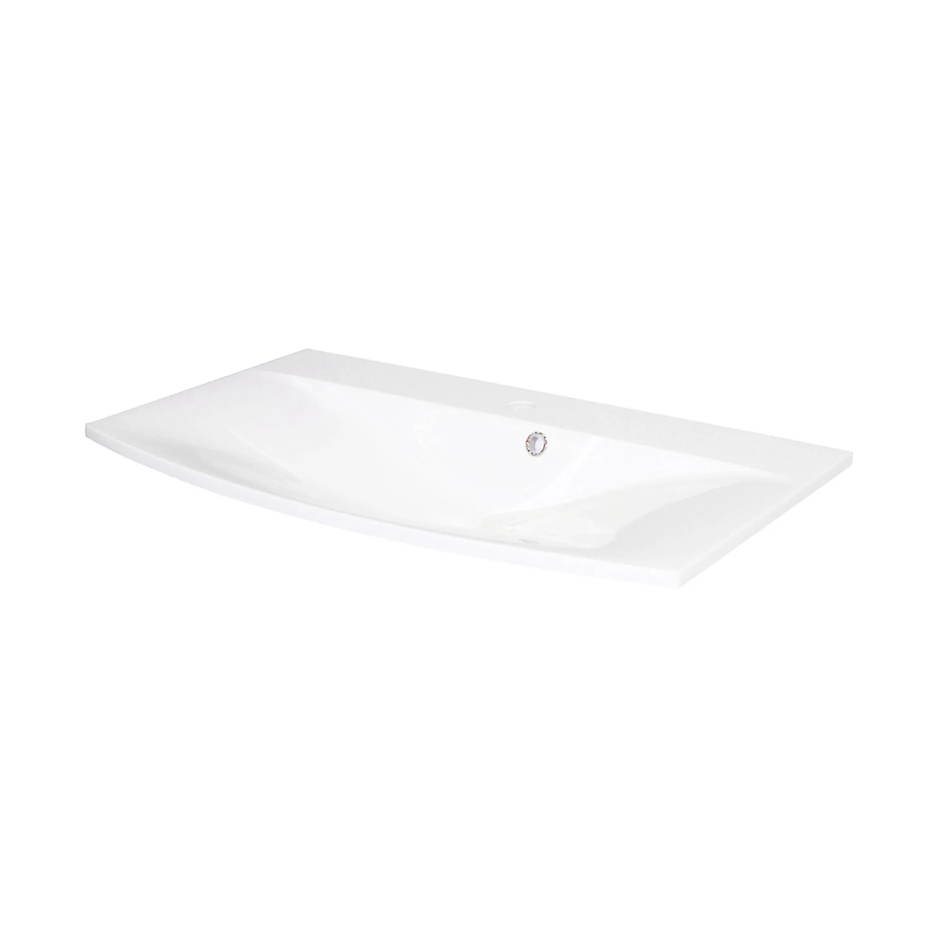 FACKELMANN LUNA Waschbecken mit Unterschrank 80 cm breit, Anthrazit, Waschbecken Gussmarmor Weiß