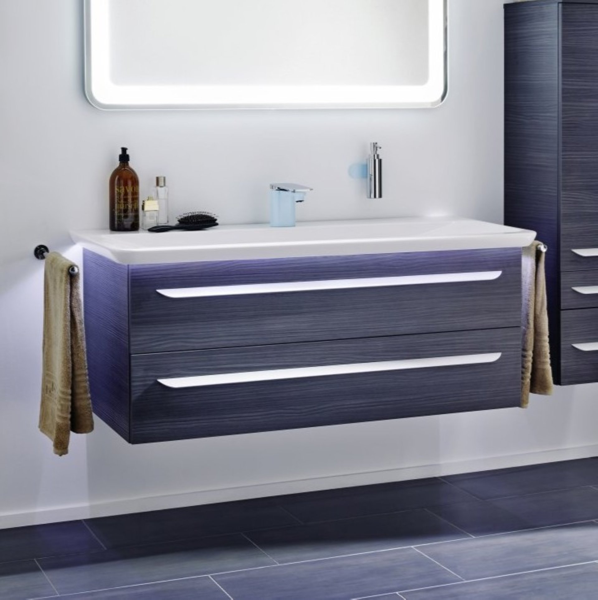 Lanzet M9 Waschtischunterschrank 120 cm Schwarz