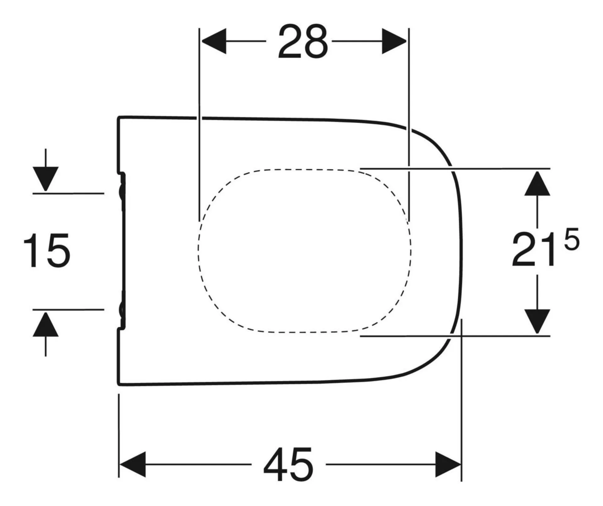 GEBERIT SMYLE SQUARE WC-Sitz, Weiß, Sandwichform, abnehmbar mit Absenkautomatik