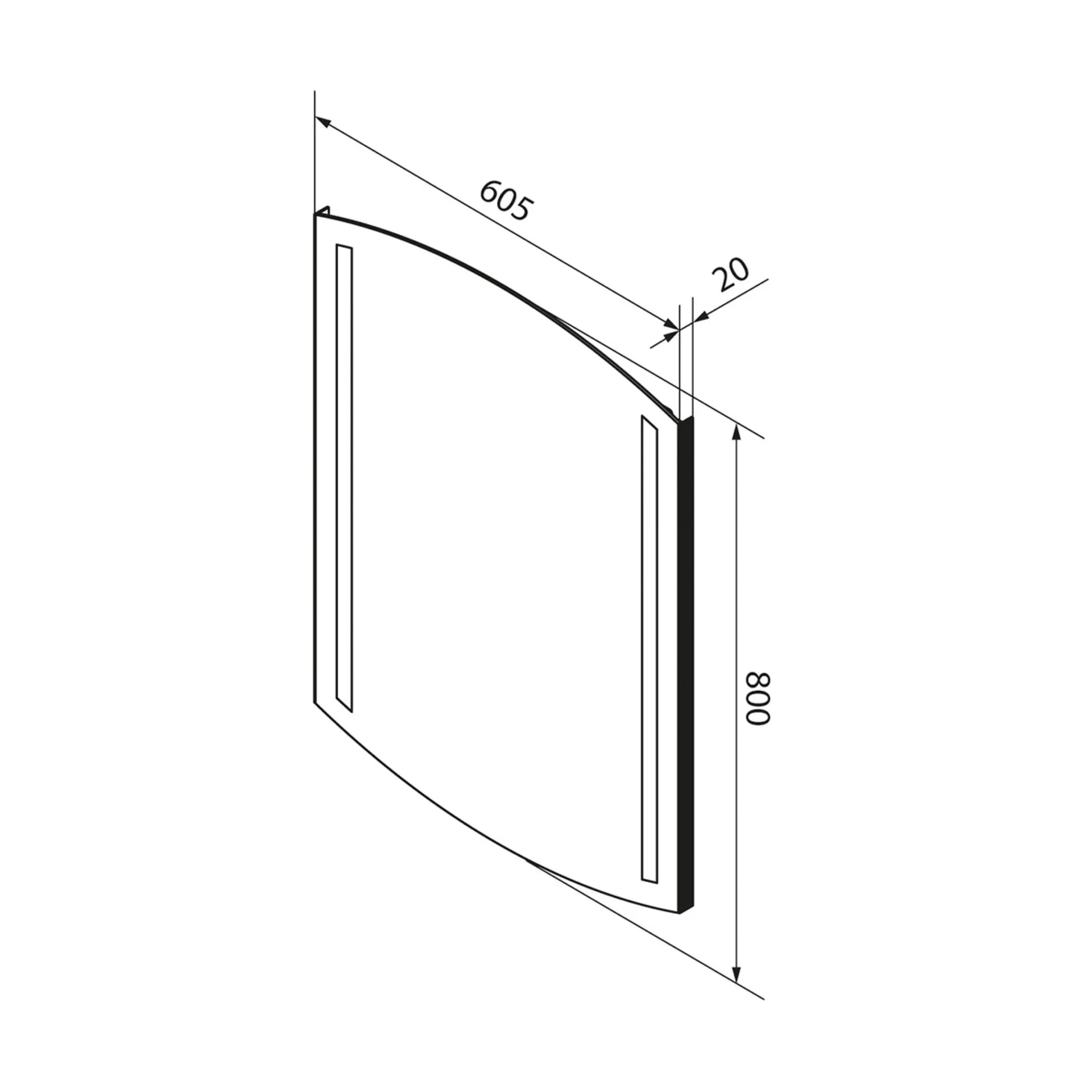 FACKELMANN B.STYLE LED Spiegel 60 cm breit