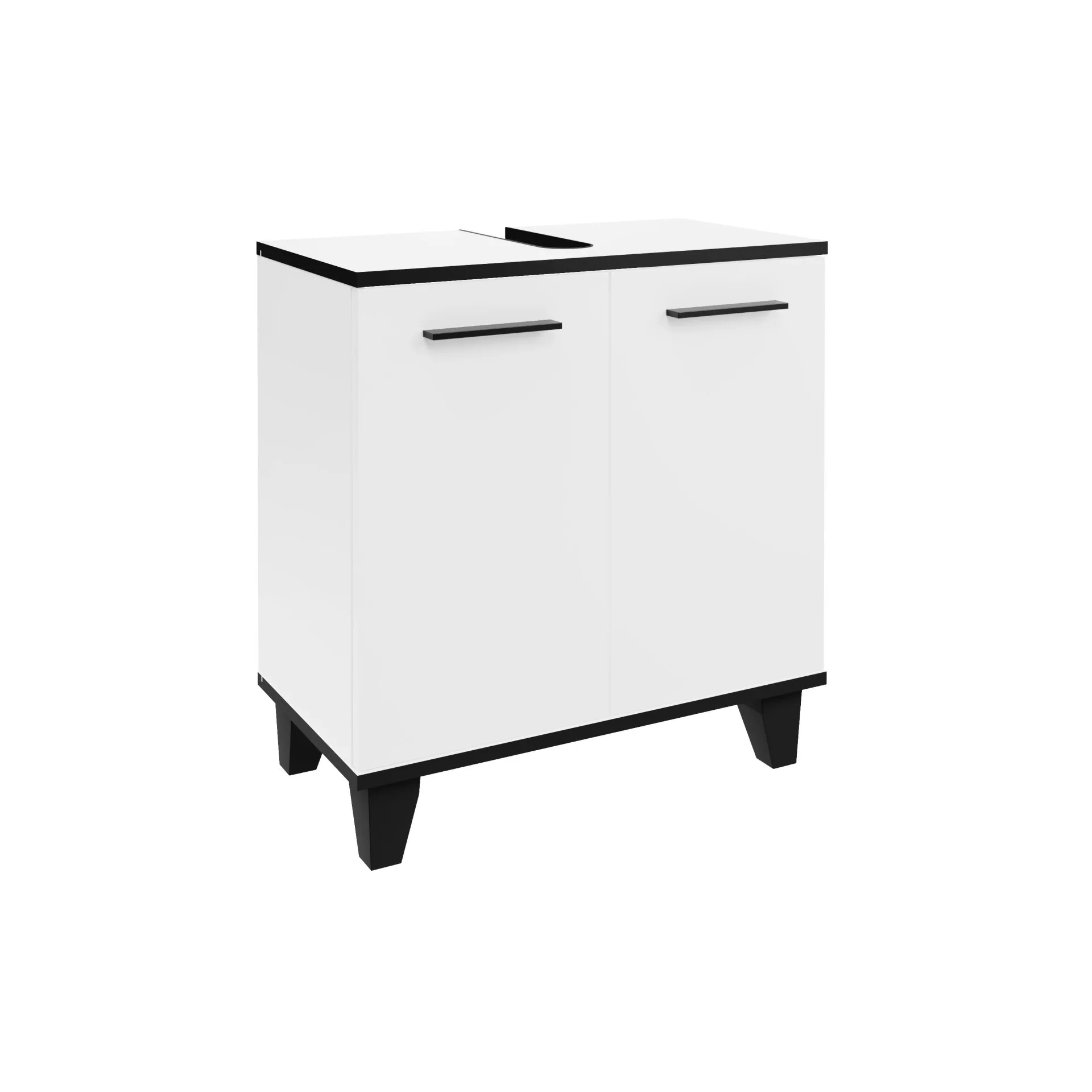FACKELMANN TE-A Waschbeckenunterschrank 60 cm breit, Weiß, mit Füßen