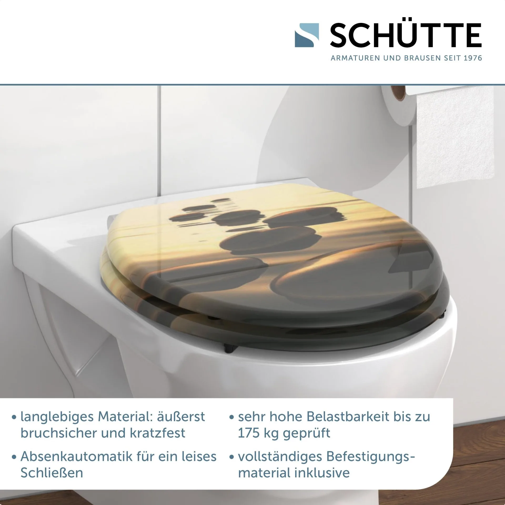 SCHÜTTE SEA STONE WC-Sitz, MDF, mit Absenkautomatik