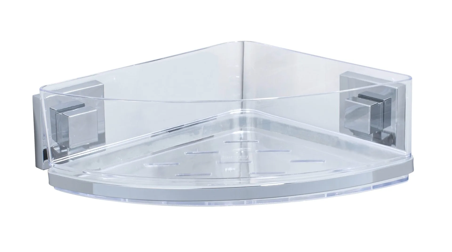 WENKO QUADRO Dusch Eckablage, Edelstahl, Befestigen ohne bohren, Vacuum-Loc®