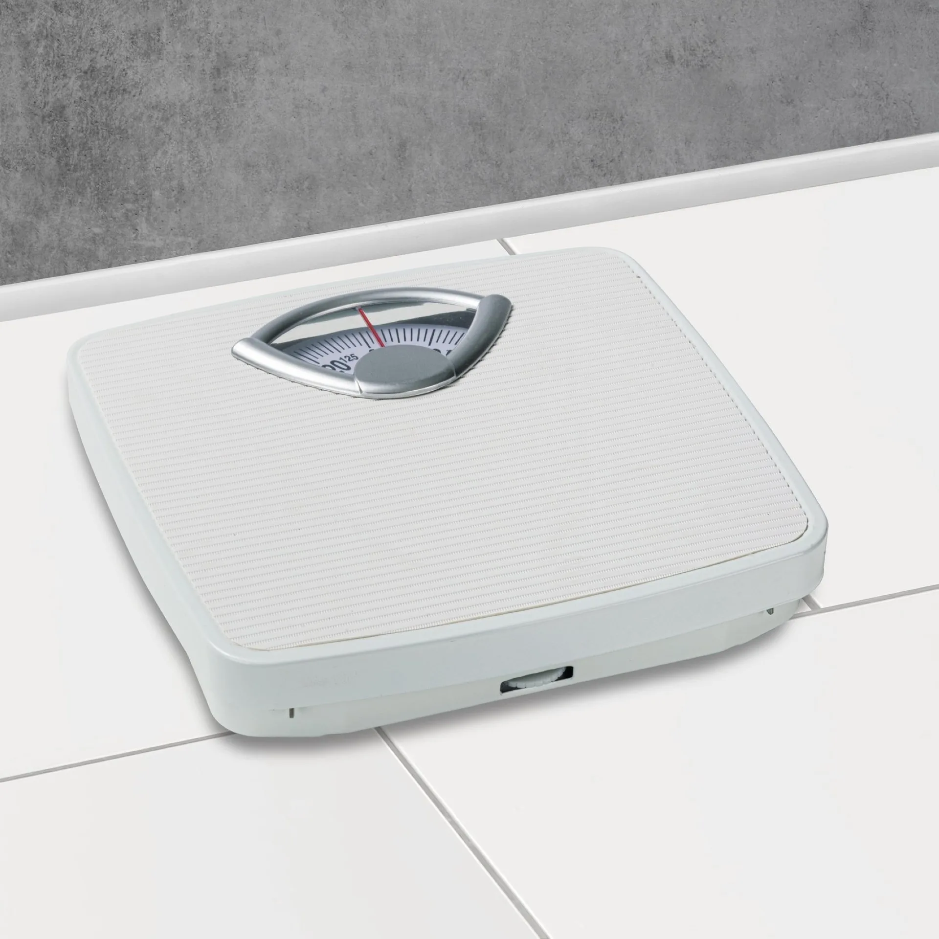 WENKO Personenwaage, Weiß, analoge Körperwaage bis 130 kg