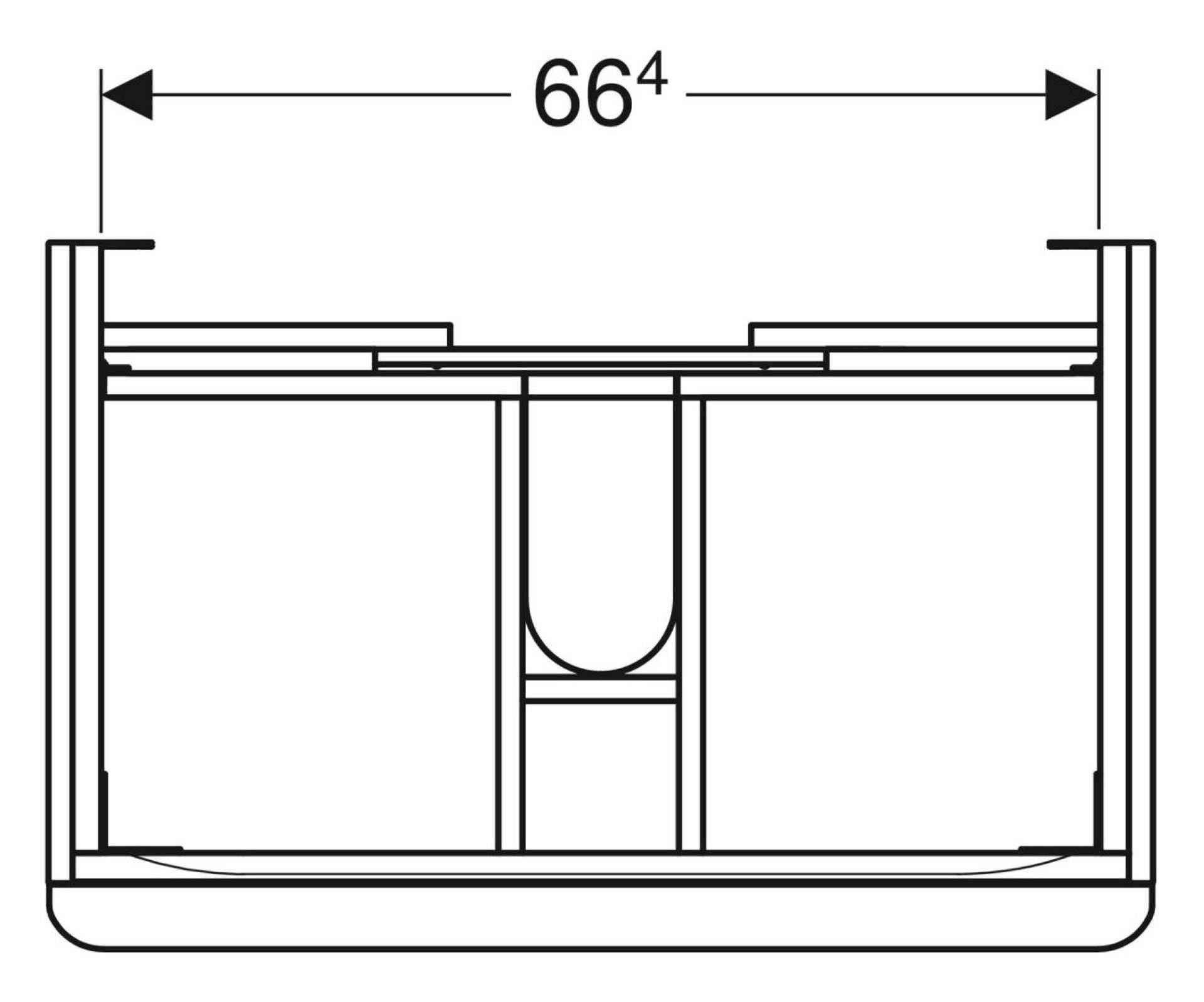 GEBERIT SMYLE SQUARE Waschbeckenunterschrank 73,4 cm breit, Anthrazit
