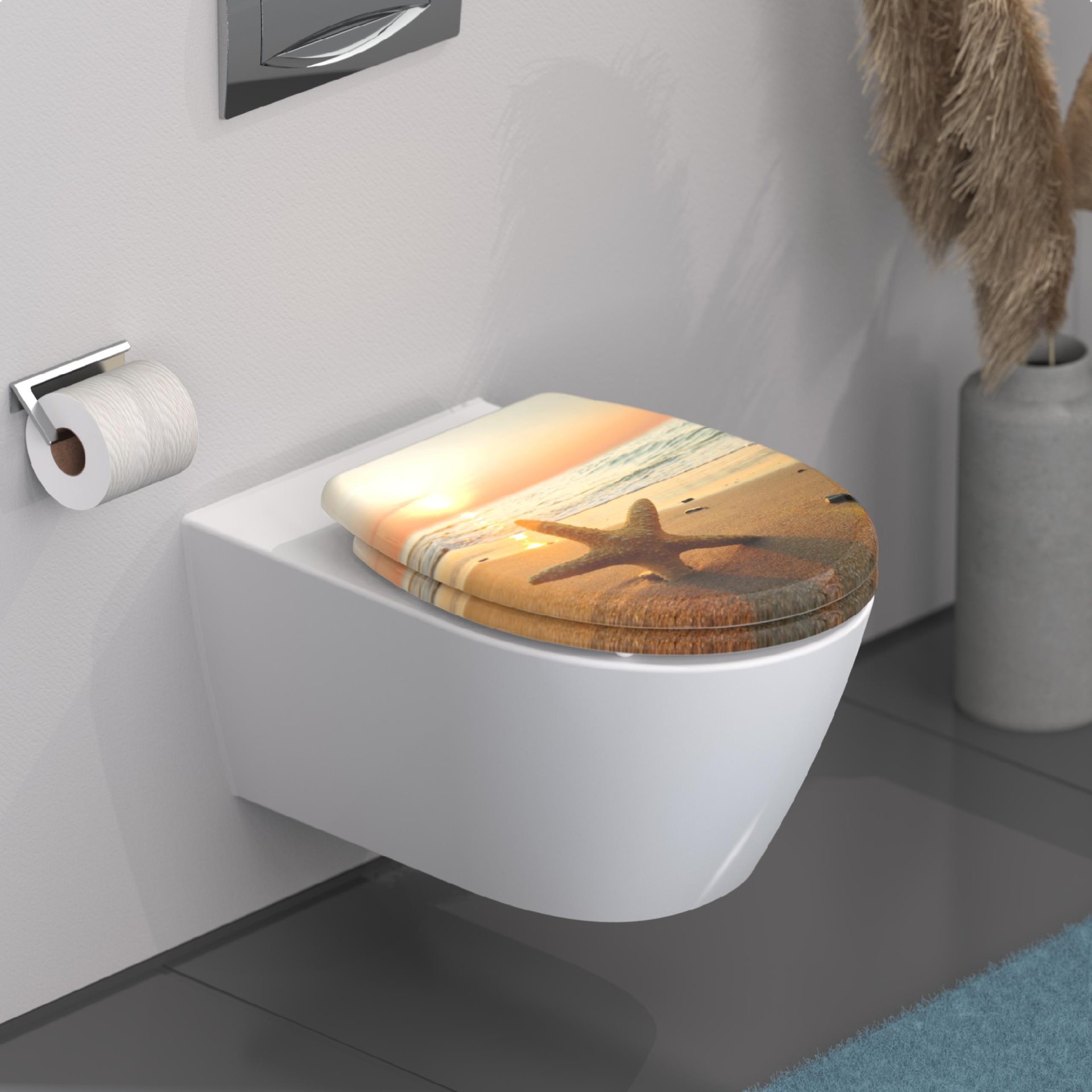 SCHÜTTE SEA STAR WC-Sitz, Kunststoff, mit Absenkautomatik und Schnellverschluss