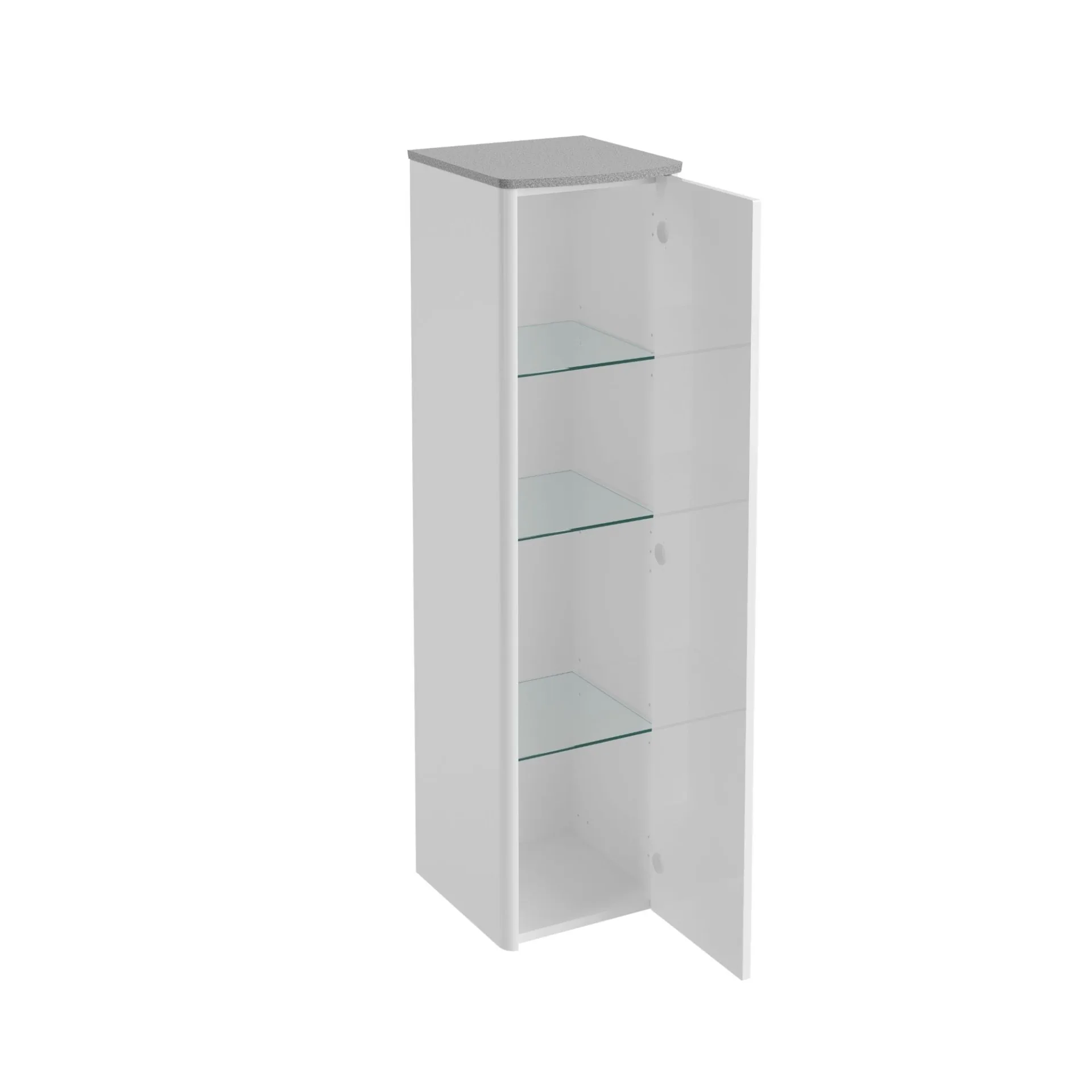 Lanzet CLASSICO Midischrank, Weiß/Grau-Metallic, rechts
