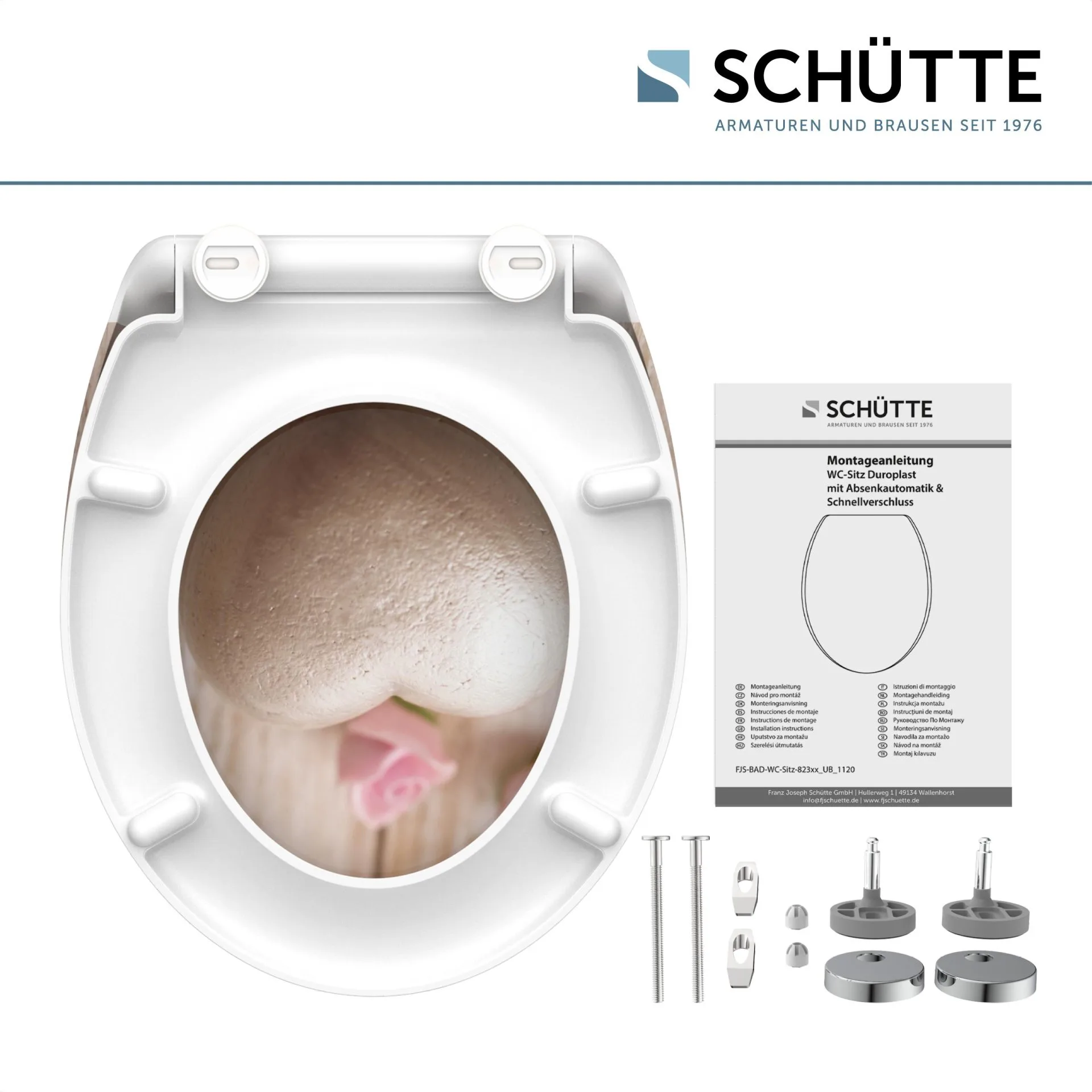 SCHÜTTE ROMANTIC WC-Sitz, Kunststoff, mit Absenkautomatik und Schnellverschluss