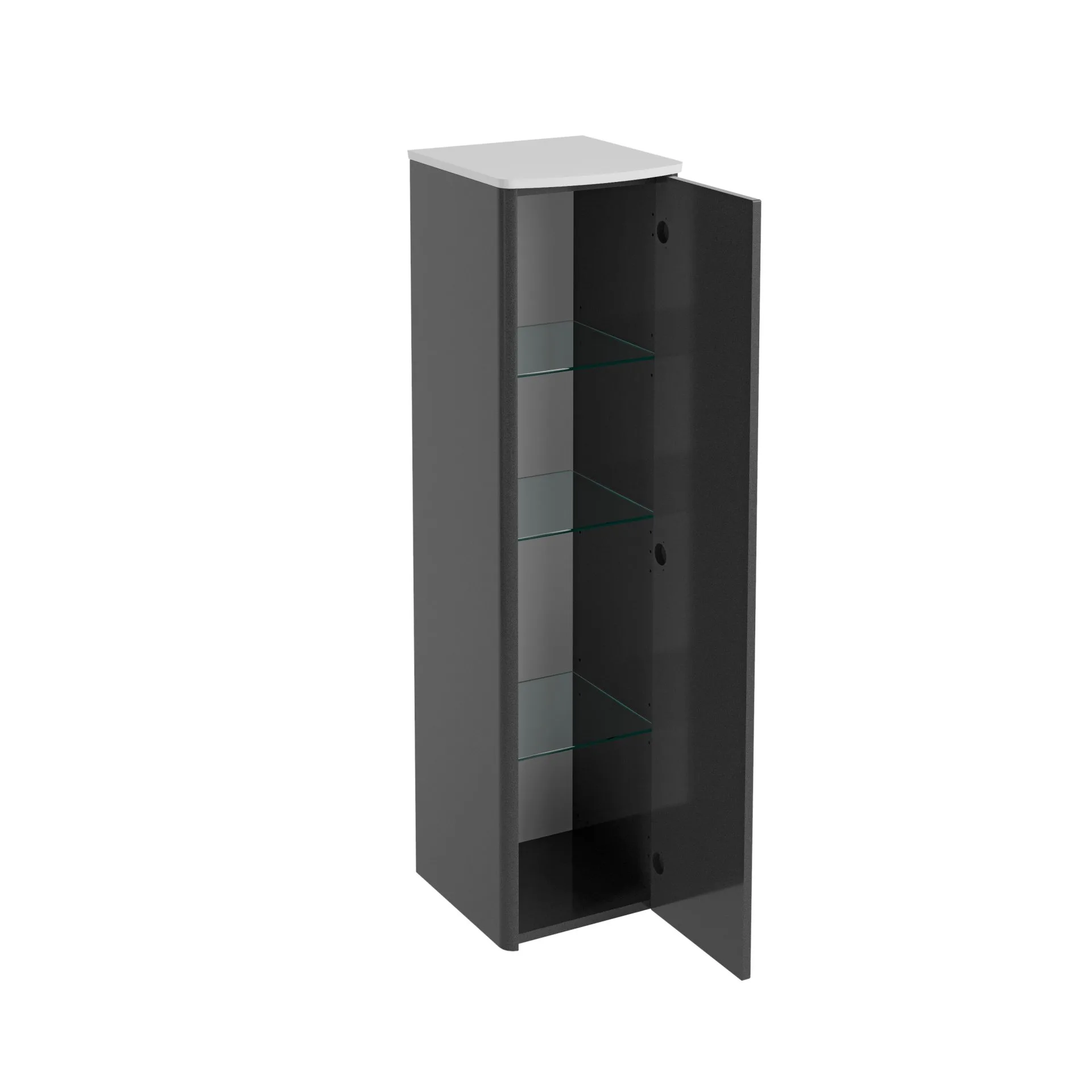Lanzet CLASSICO Midischrank, Anthrazit/Weiß, rechts