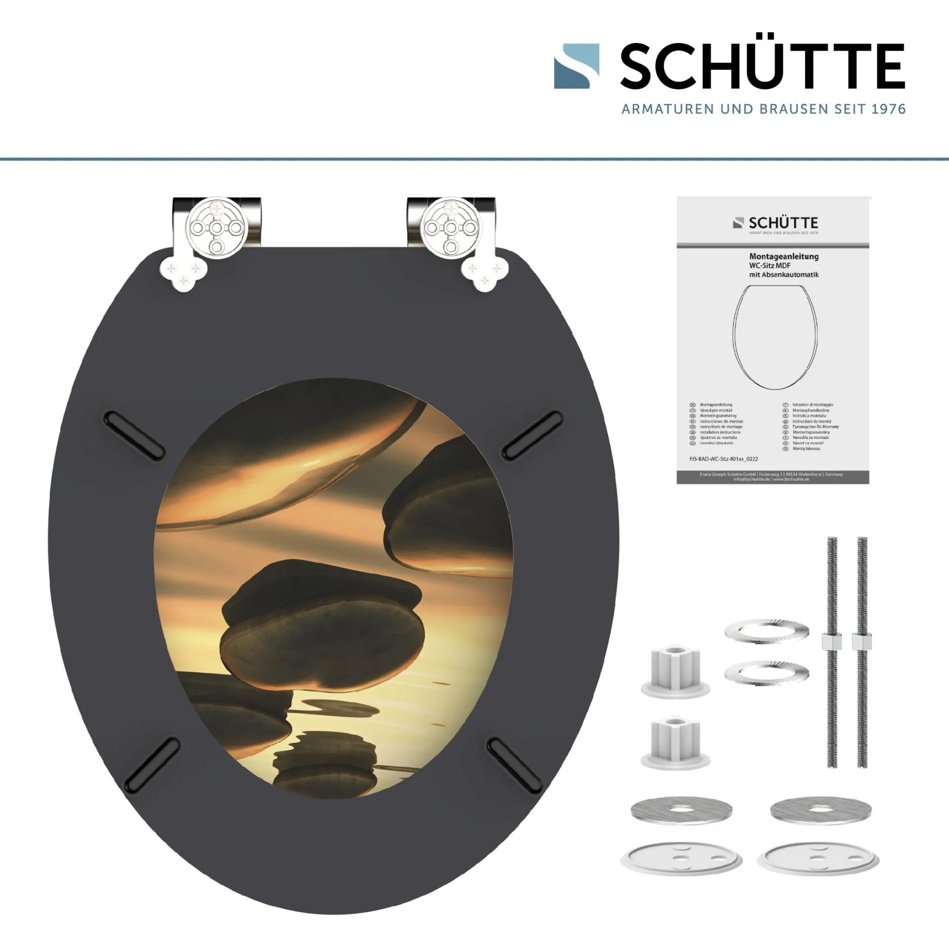 SCHÜTTE SEA STONE WC-Sitz, MDF, mit Absenkautomatik