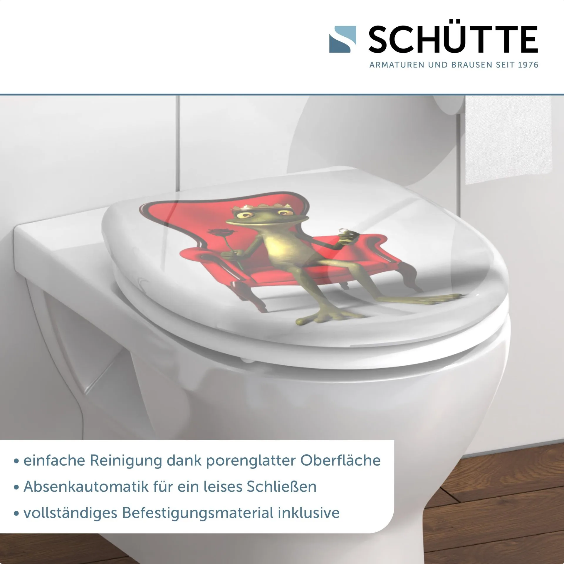 SCHÜTTE FROG KING WC-Sitz, Kunststoff, mit Absenkautomatik