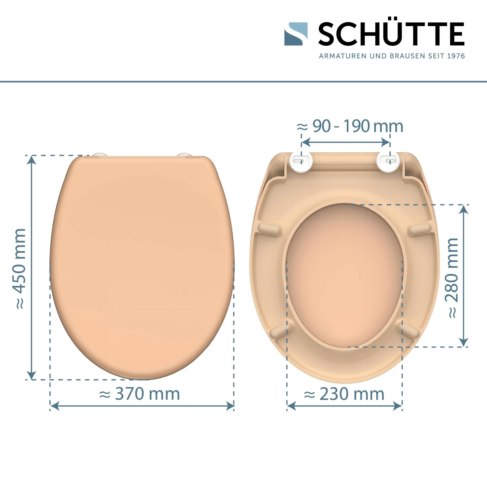 SCHÜTTE BEIGE WC-Sitz, Kunststoff, mit Absenkautomatik und Schnellverschluss