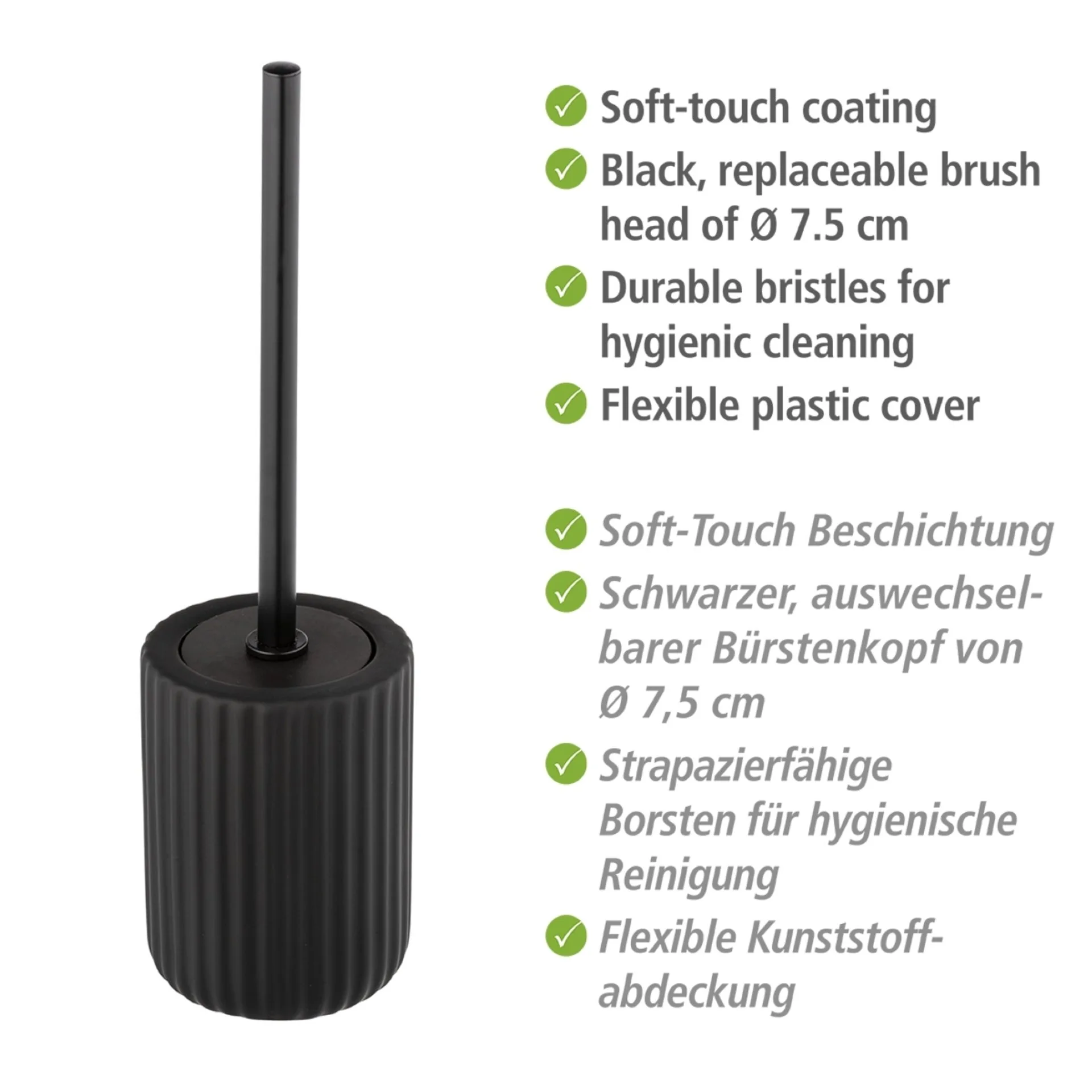 WENKO BELLUNO WC-Garnitur, Schwarz, Keramik