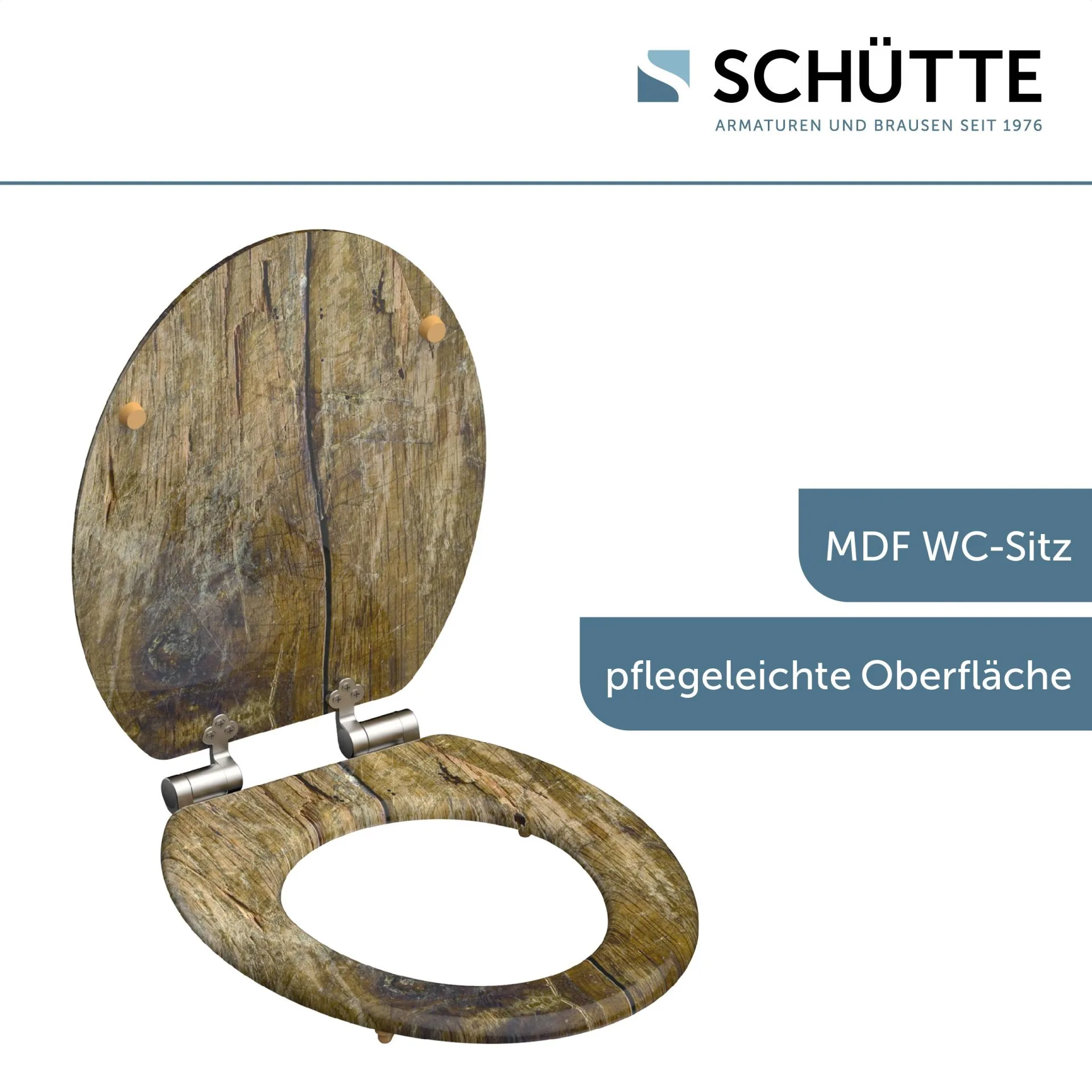 SCHÜTTE SOLID WOOD WC-Sitz, Braun, MDF, mit Absenkautomatik
