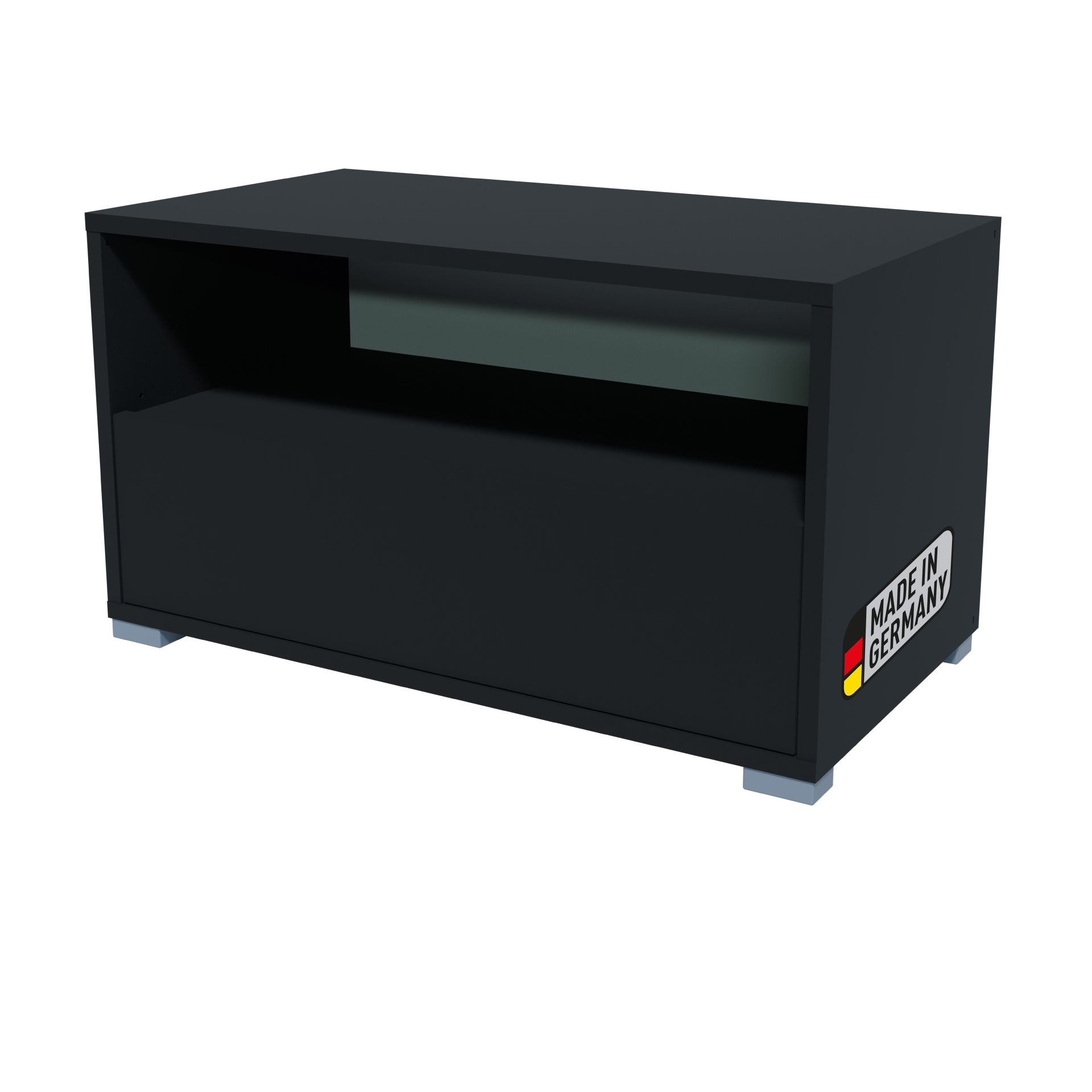 BADEDU VEER Regal 70 cm breit, Anthrazit, 2 Fächer mit Tür