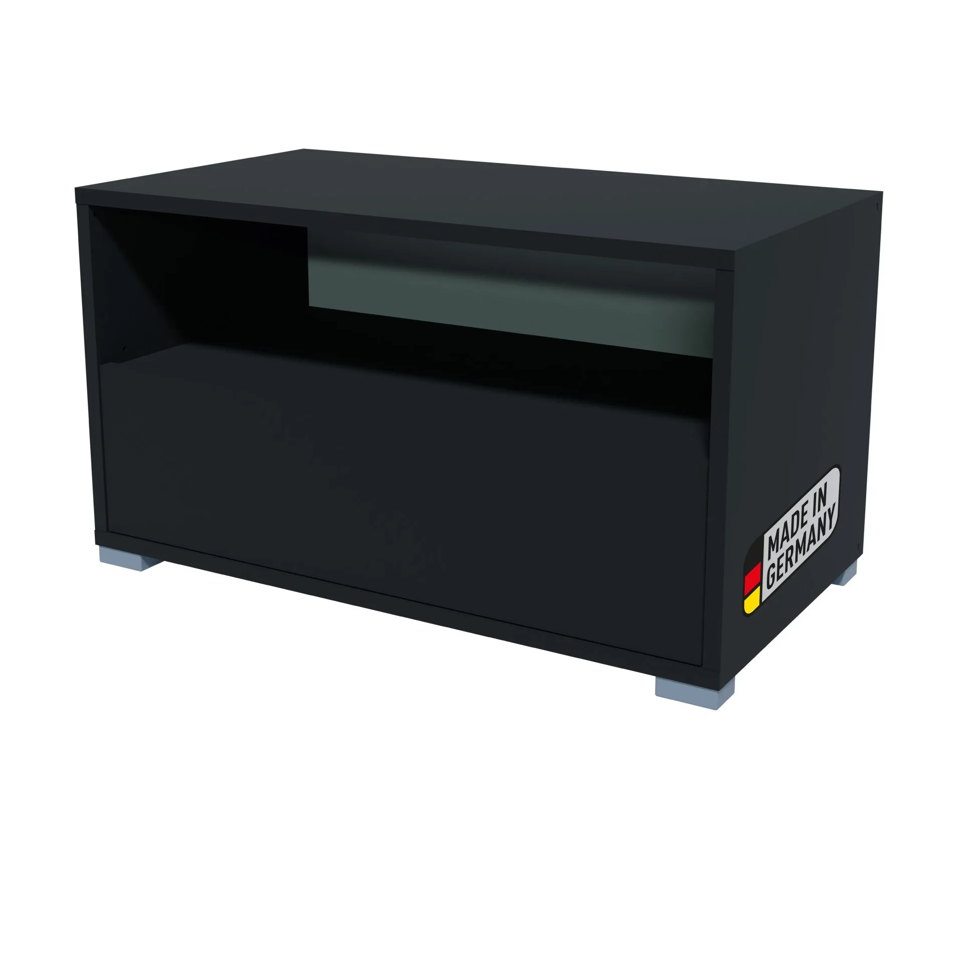 BADEDU VEER Regal 70 cm breit, Anthrazit, 2 Fächer mit Tür