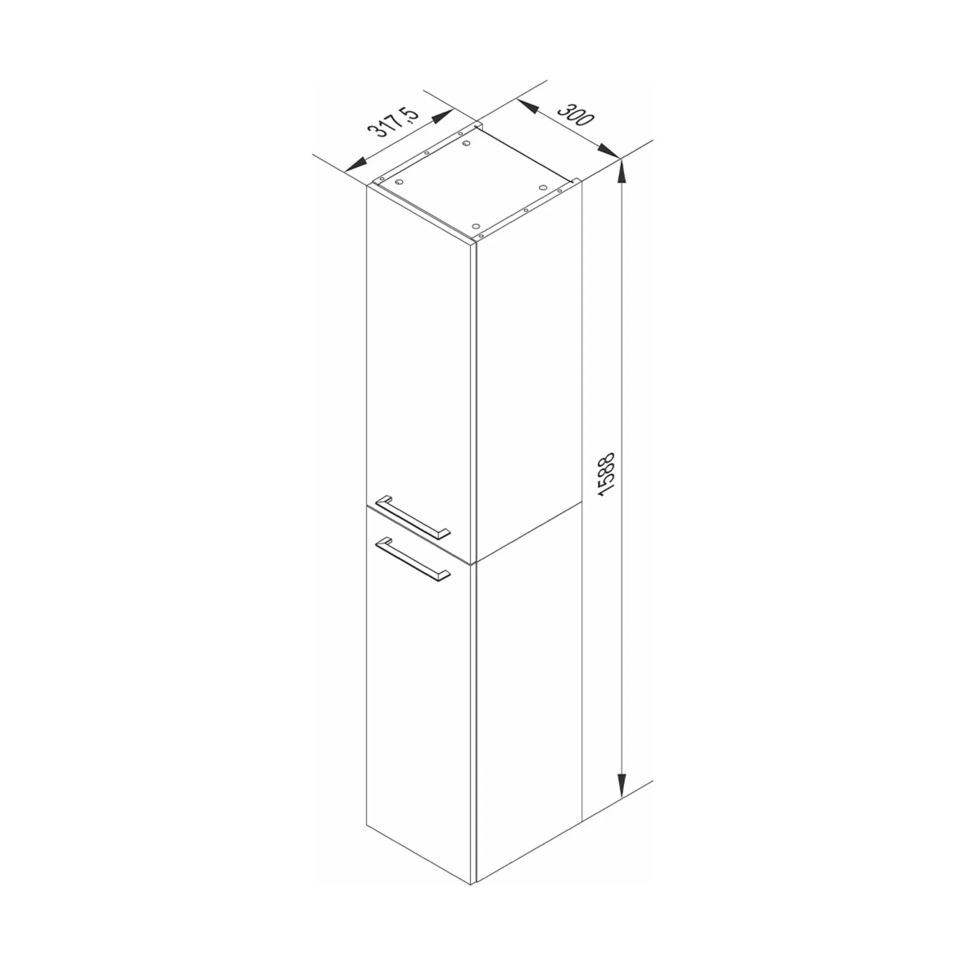 Fackelmann B.PERFEKT Hochschrank 30 cm breit, Anthrazit